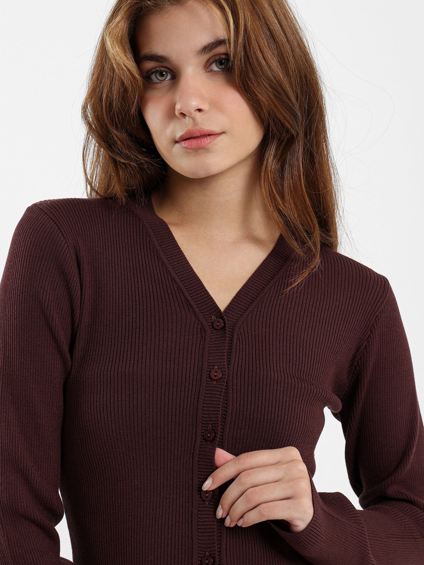 Fitted Ribbed Short Cardigan