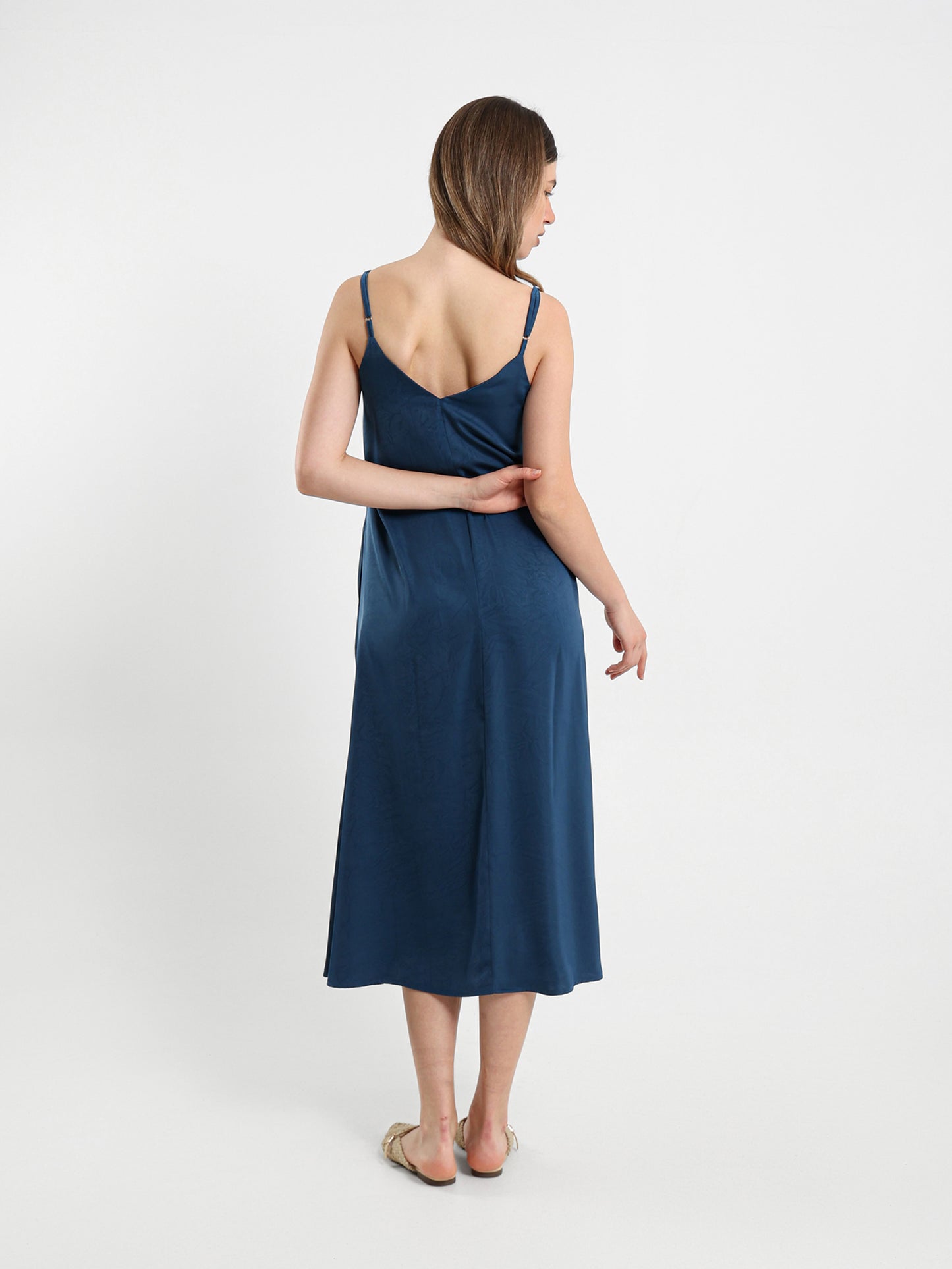Midi Dress With Spaghetti Straps