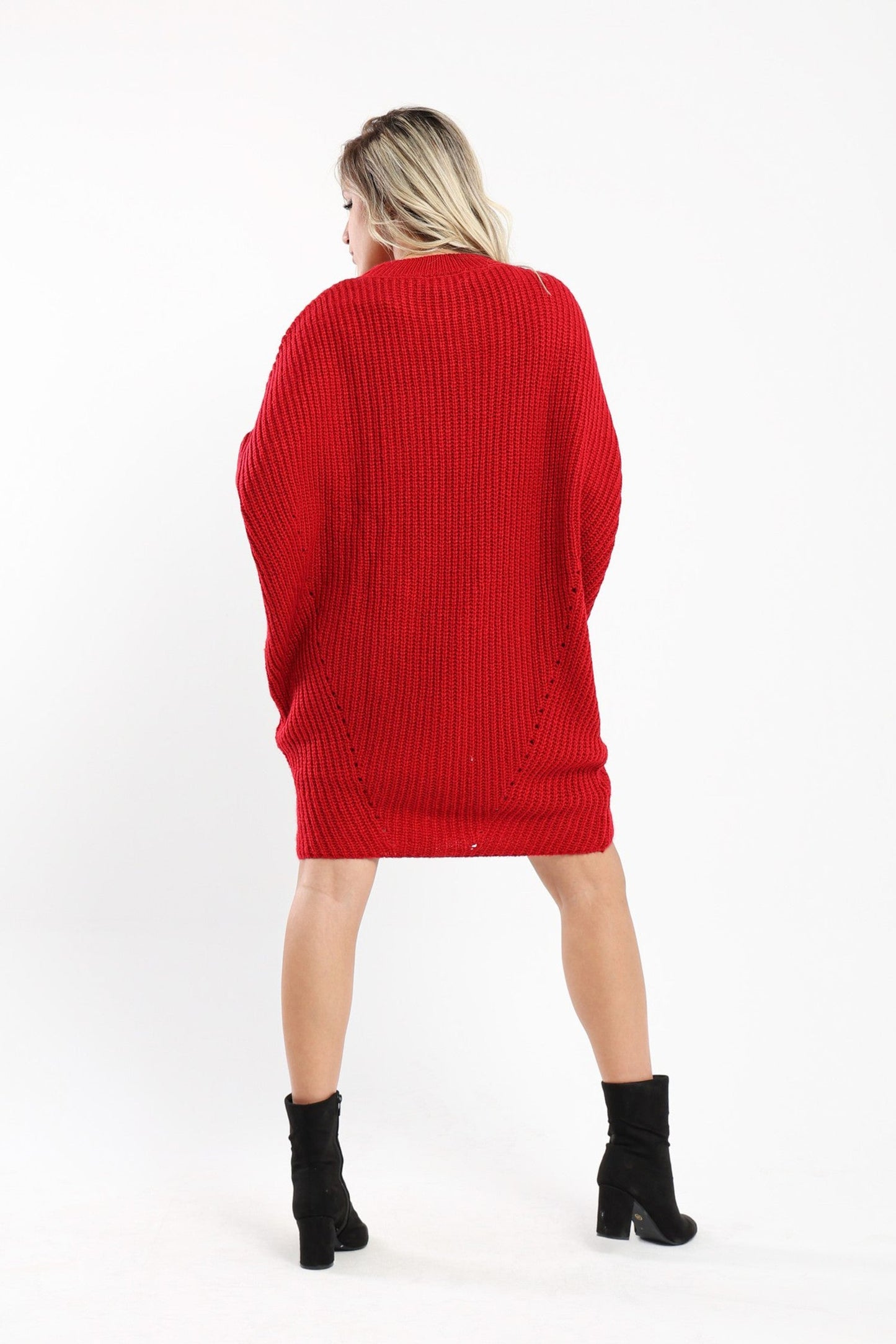 Dress - Knitted - Batwing Sleeves