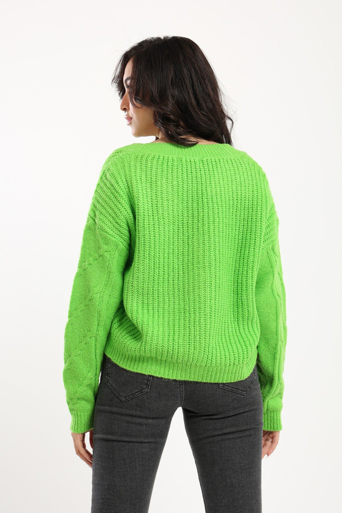 Cardigan - Cable Half English Knit