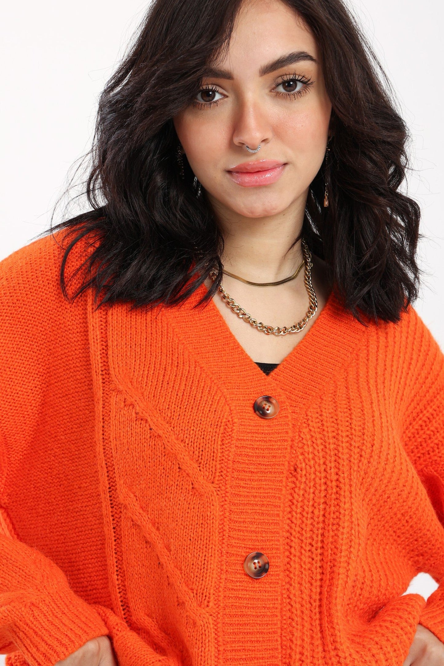 Cardigan - Cable Half English Knit