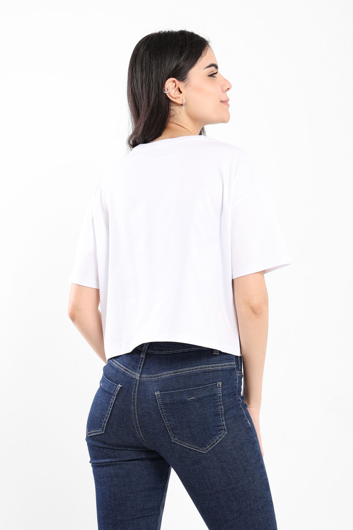 Casual Half Sleeves Tee Plain/Block - Outlet