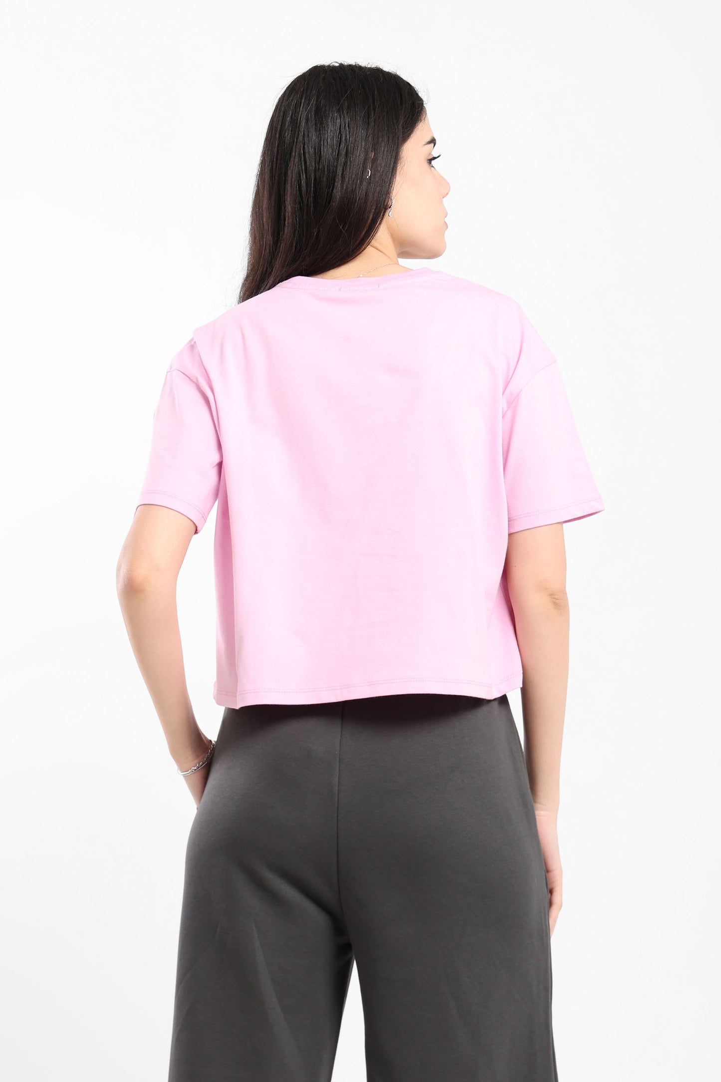 Casual Half Sleeves Tee Plain/Block - Outlet