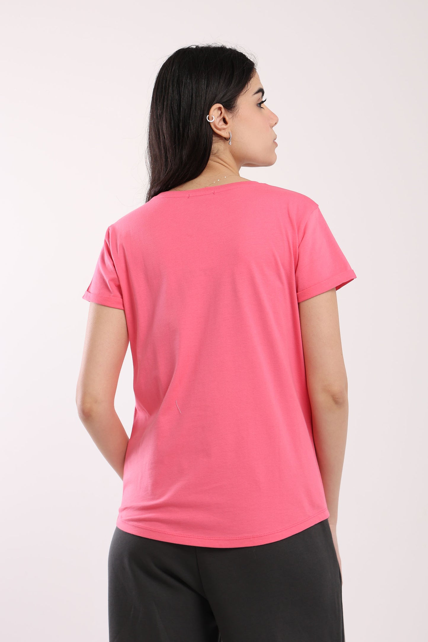 Crew Neck Round Hem Tshirt - Outlet