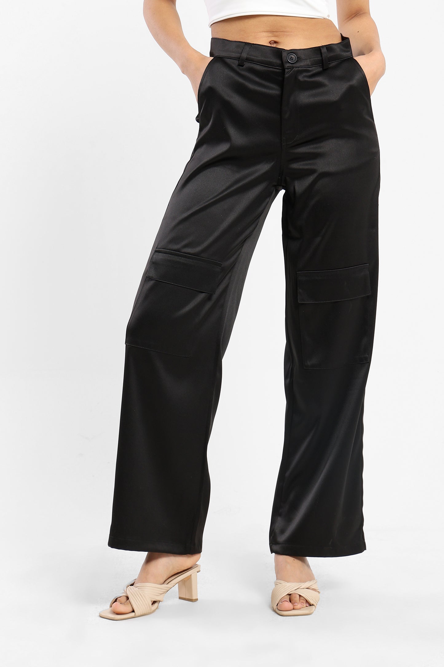 Pants Satin Cargo Pants - Outlet