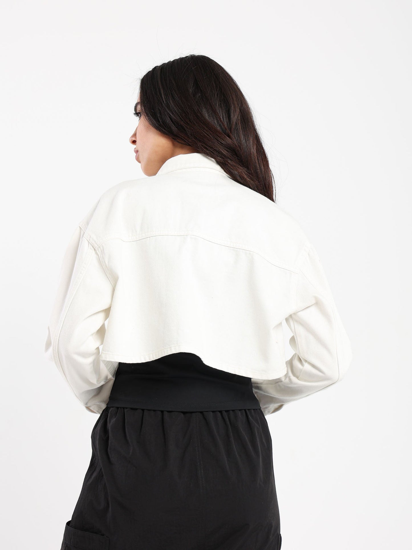 Denim Jacket - Cropped- Denim - Outlet