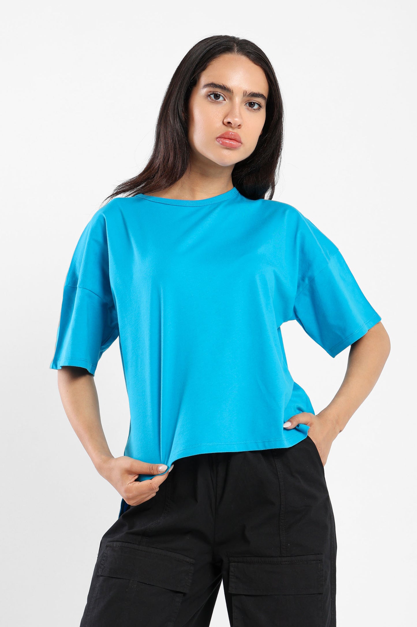 Loose Hi Low Tshirt With Small Side - Outlet