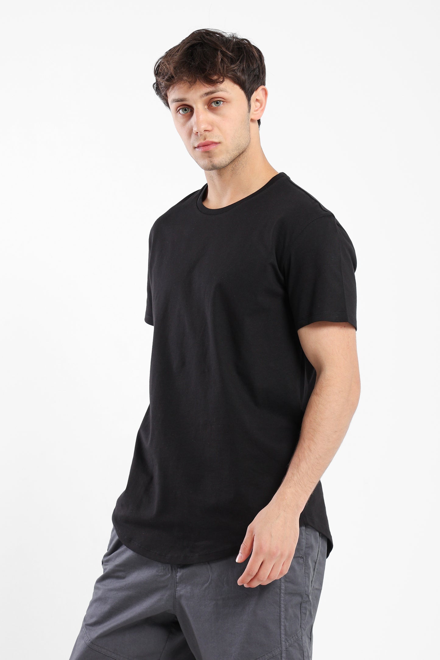 T-Shirt Regular T-Shirt Long-Fit Round Hem - Outlet