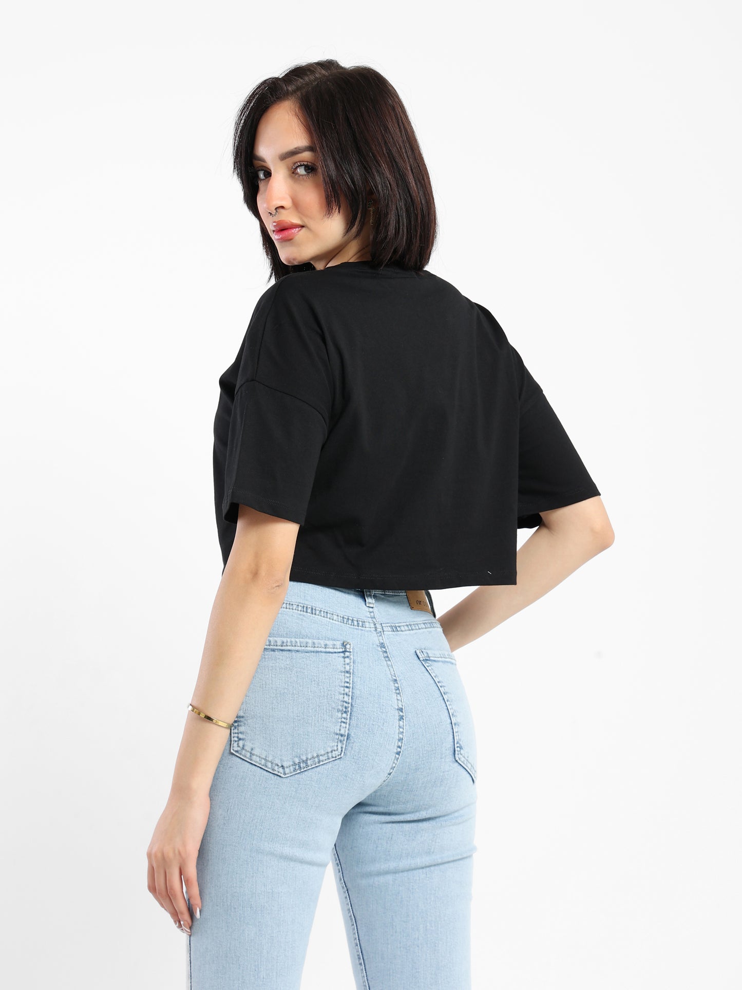Cropped T-Shirt with Ring - Outlet