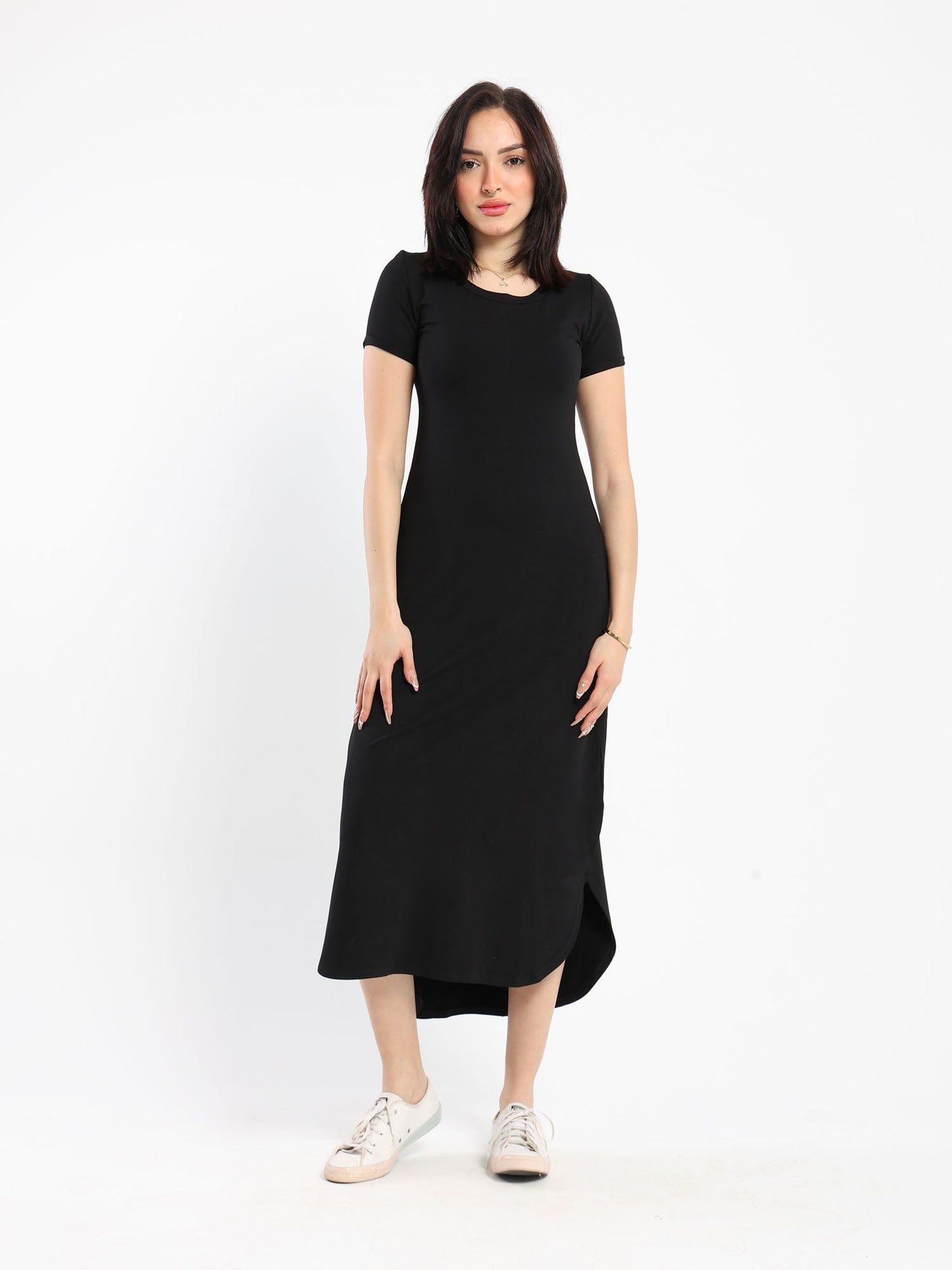 Dress - Round Hem - Short Sleeve - Outlet