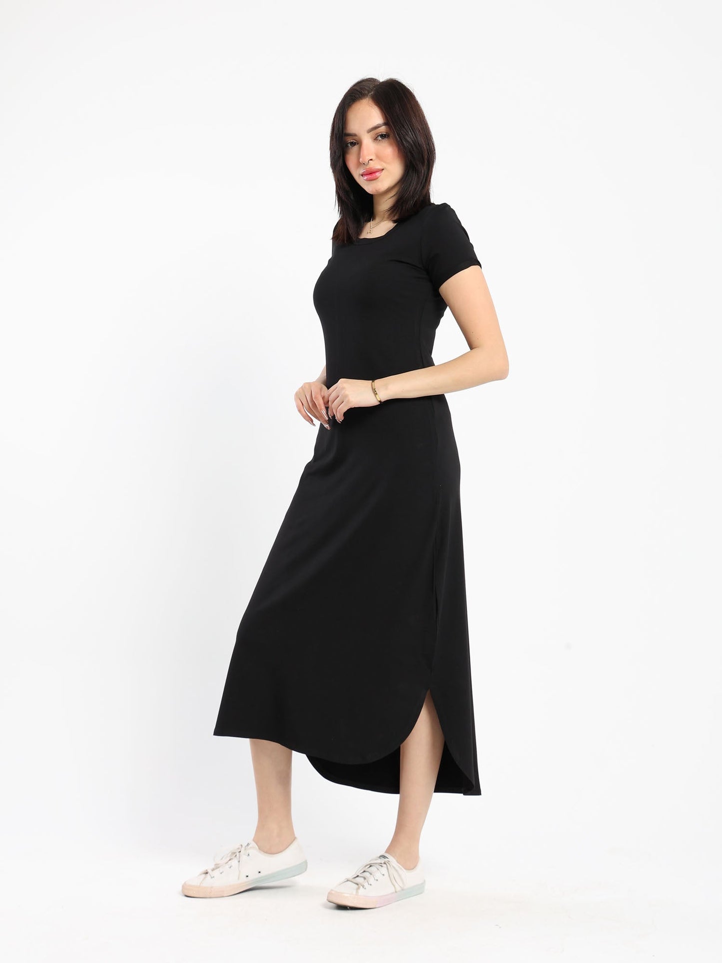 Dress - Round Hem - Short Sleeve - Outlet