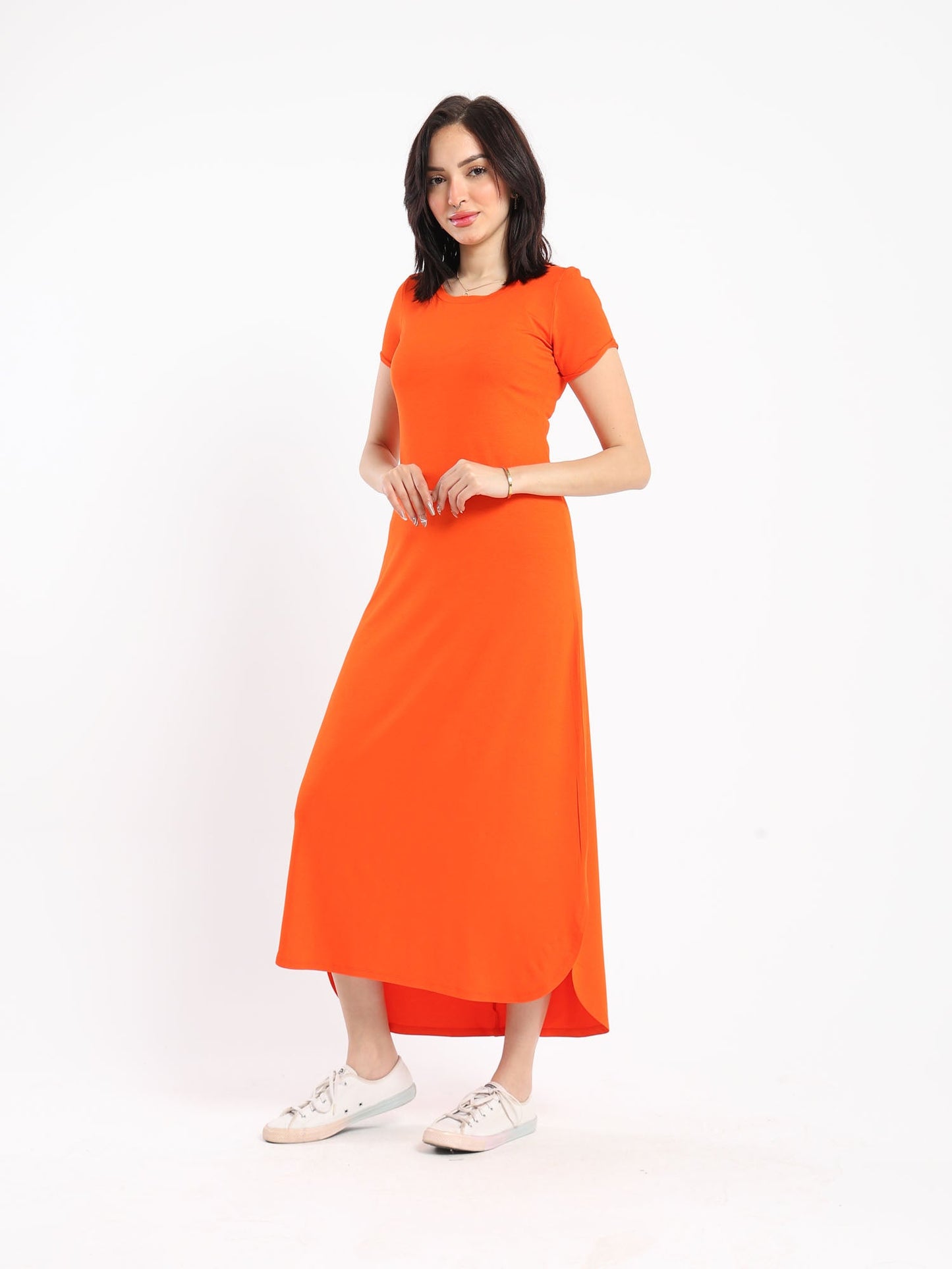 Dress - Round Hem - Short Sleeve - Outlet