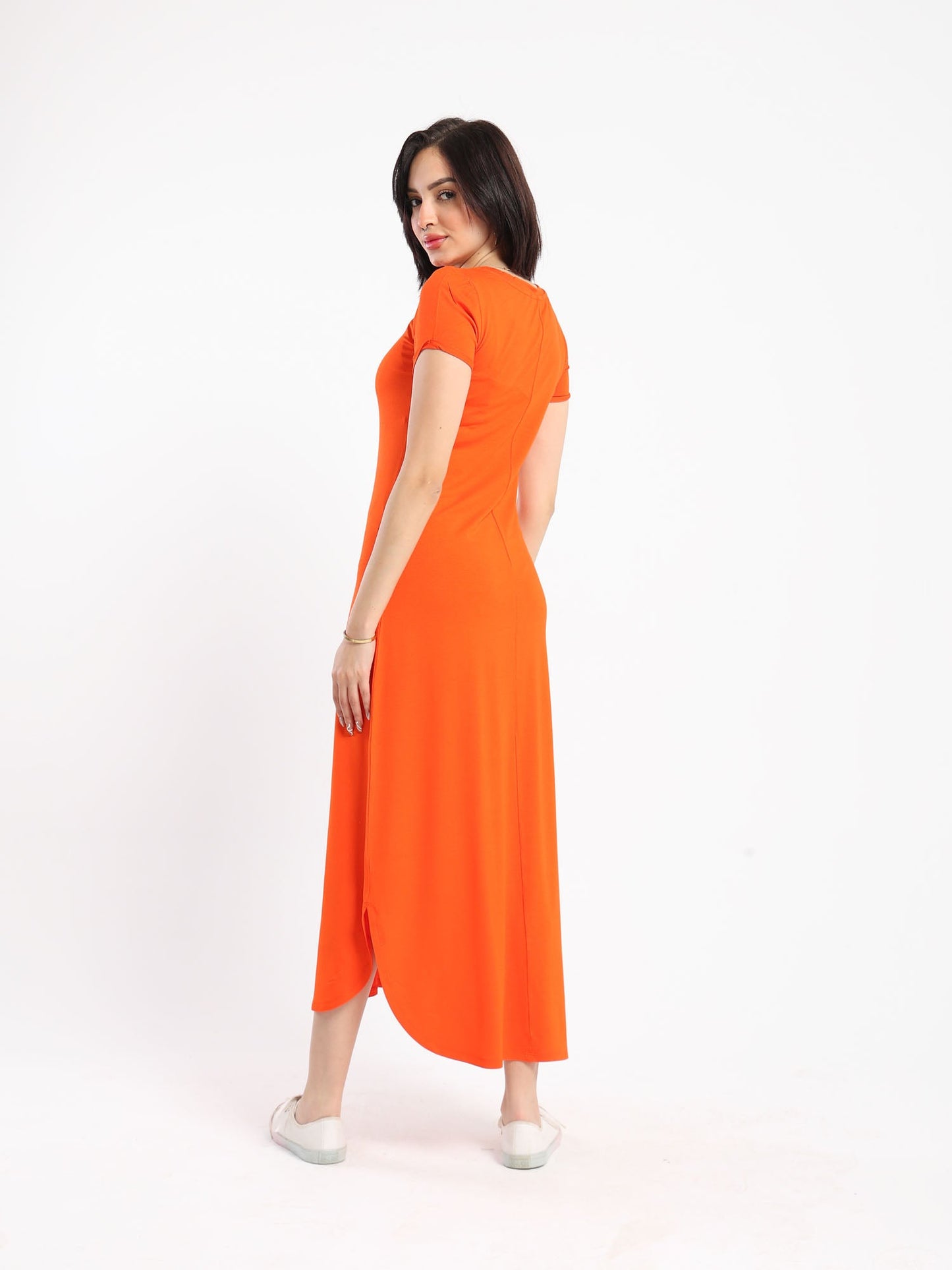 Dress - Round Hem - Short Sleeve - Outlet
