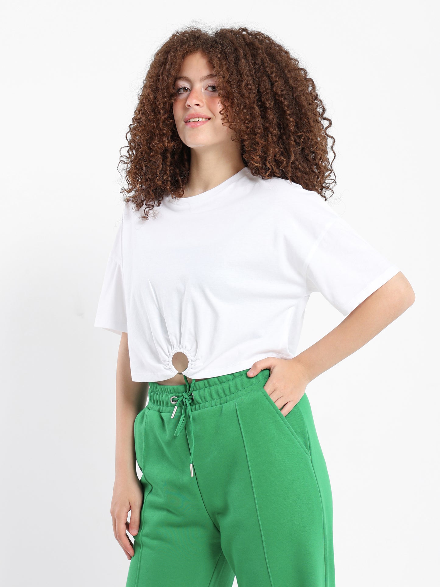 Cropped T-Shirt with Ring - Outlet