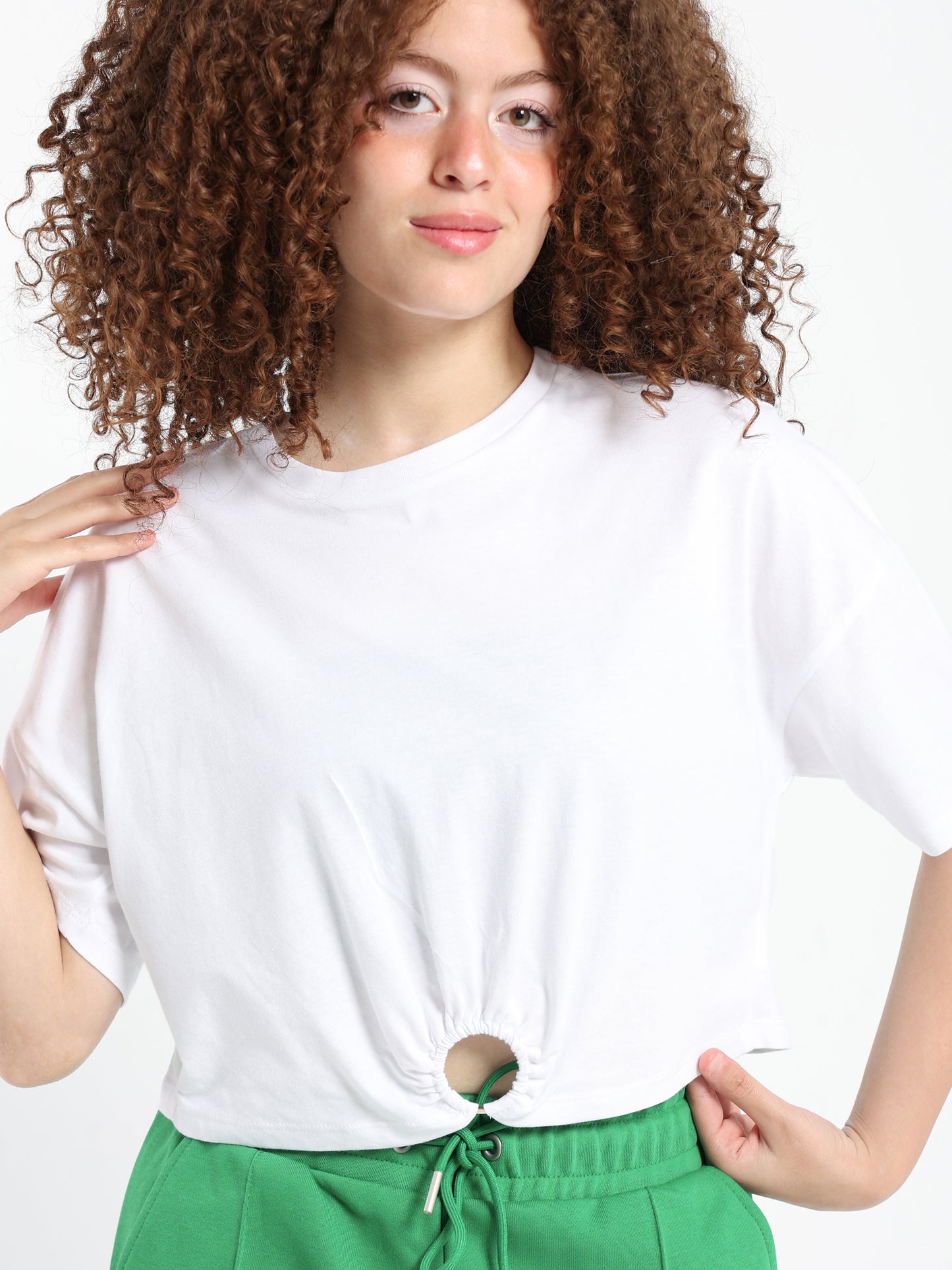 Cropped T-Shirt with Ring - Outlet