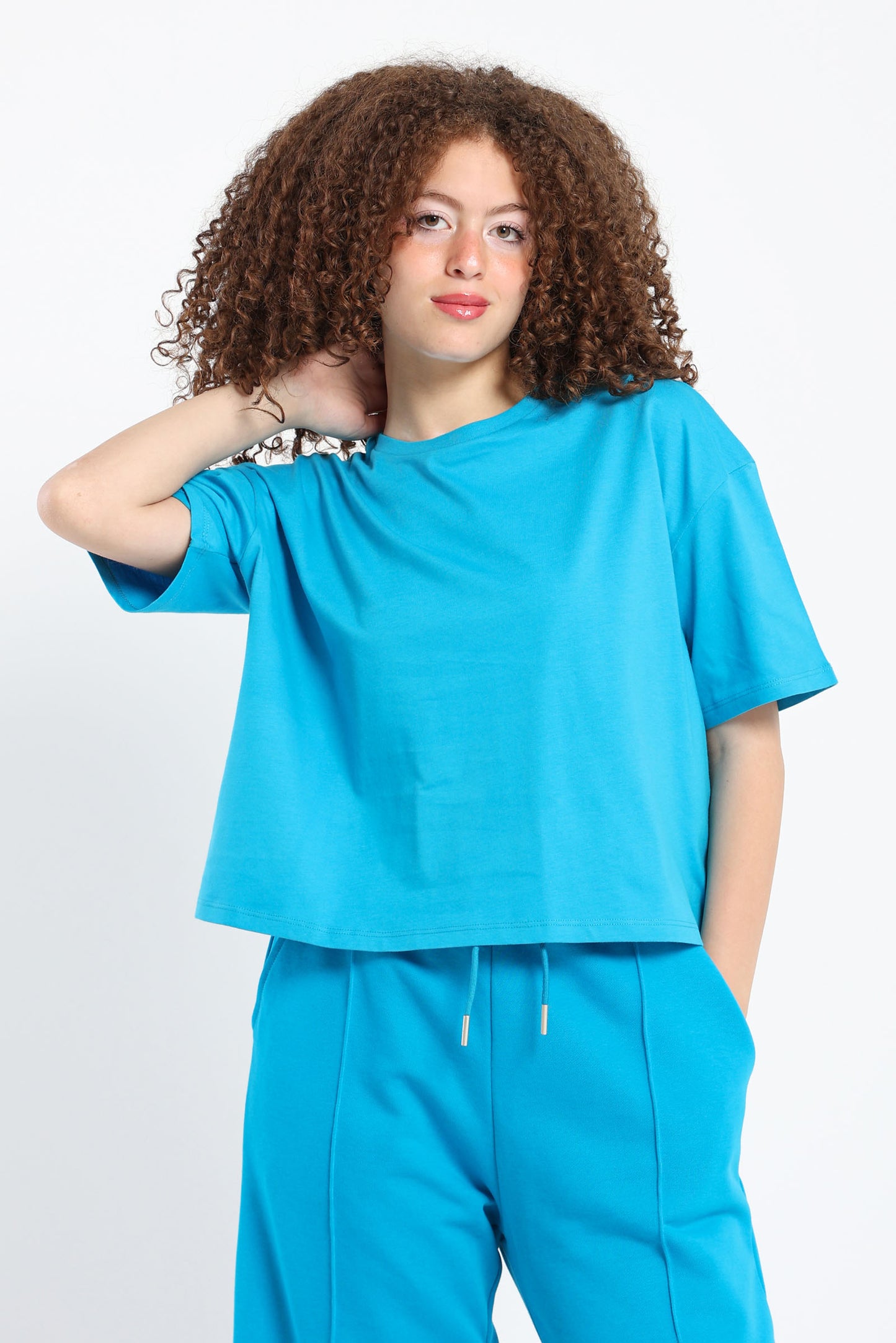 Casual Half Sleeves Tee Plain/Block - Outlet