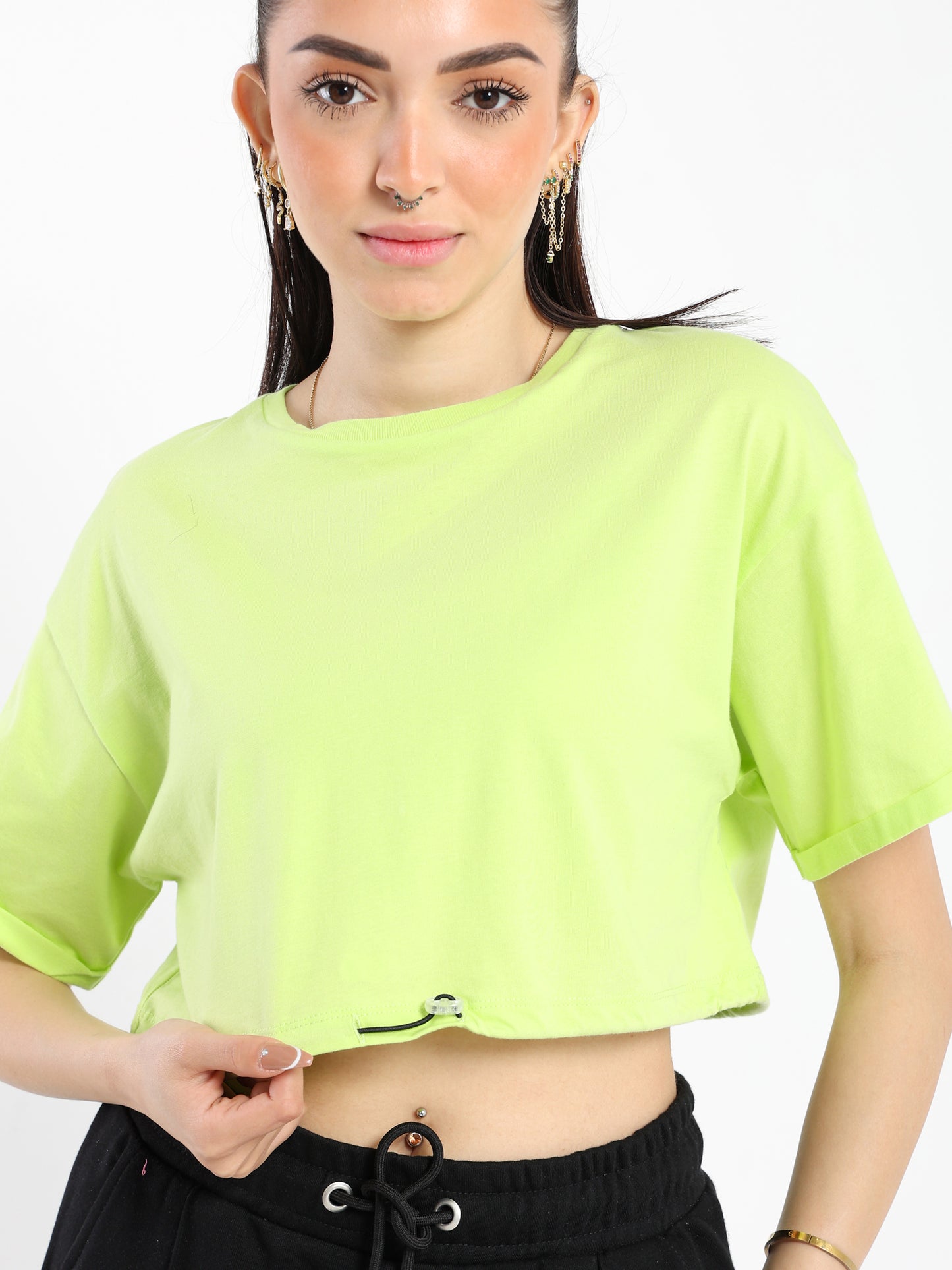 Drawstring Hem T-Shirt - Outlet