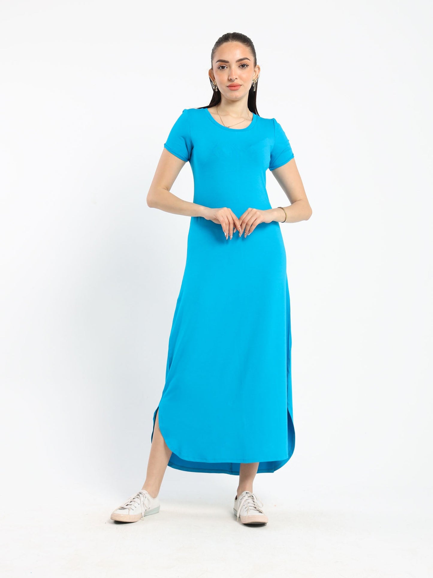 Dress - Round Hem - Short Sleeve - Outlet