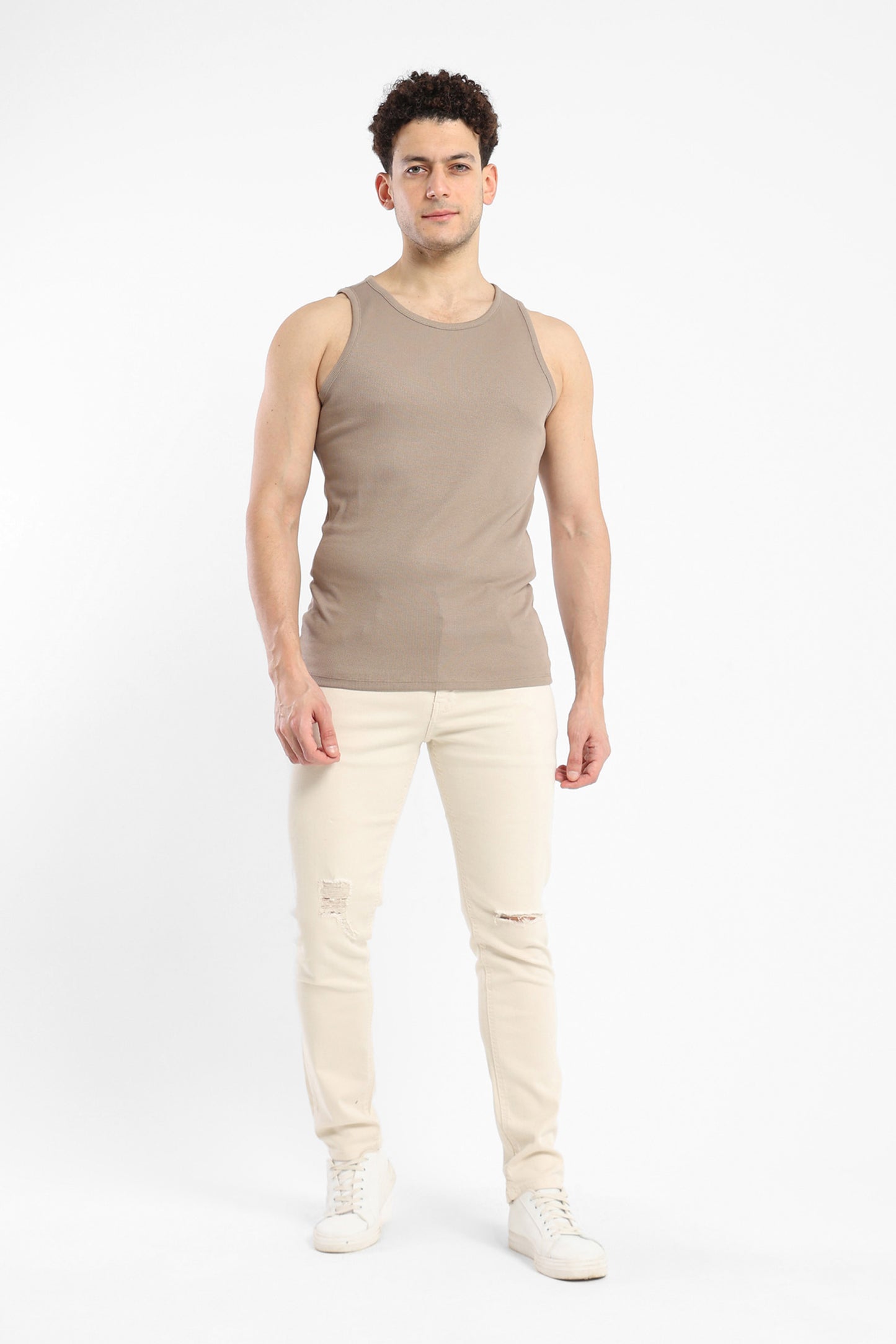 T-Shirt Basic Fitted Rib Tank Top - Outlet