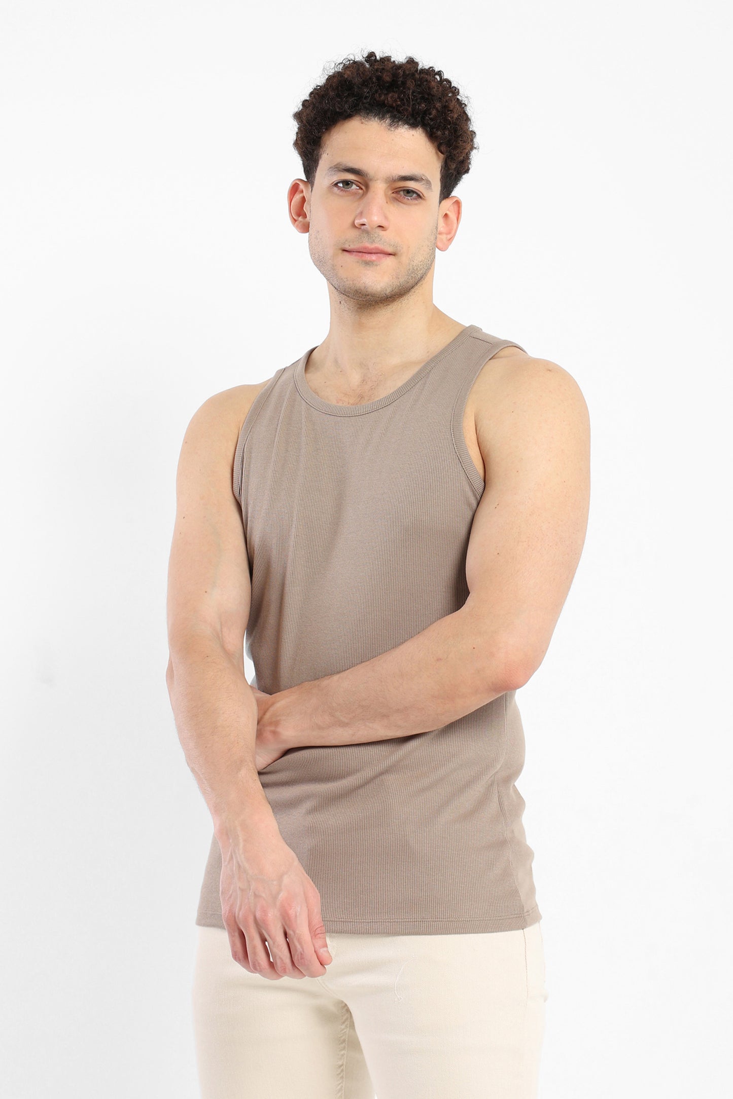 T-Shirt Basic Fitted Rib Tank Top - Outlet
