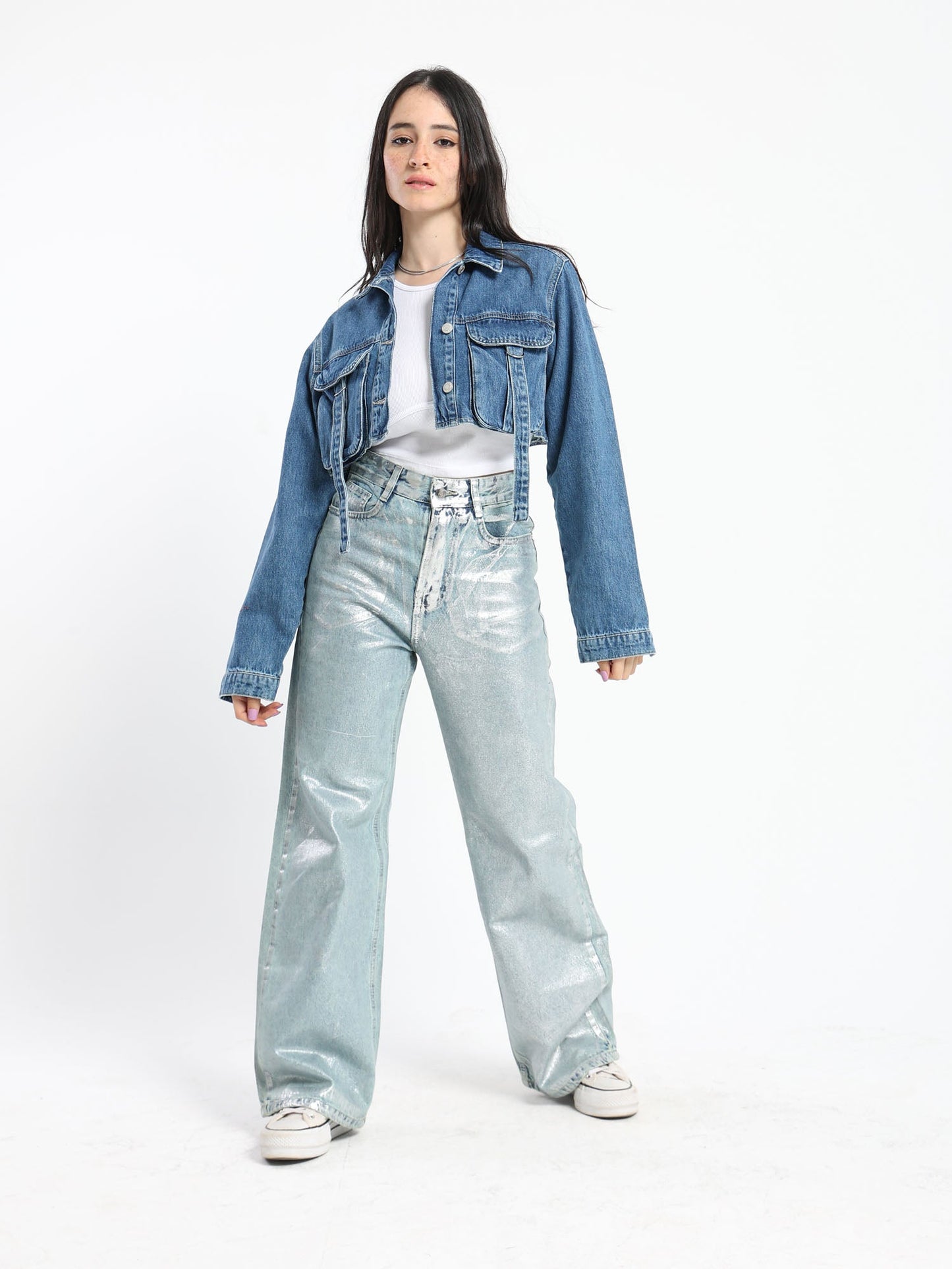 Denim Jacket - Cropped - With Pockets - Outlet