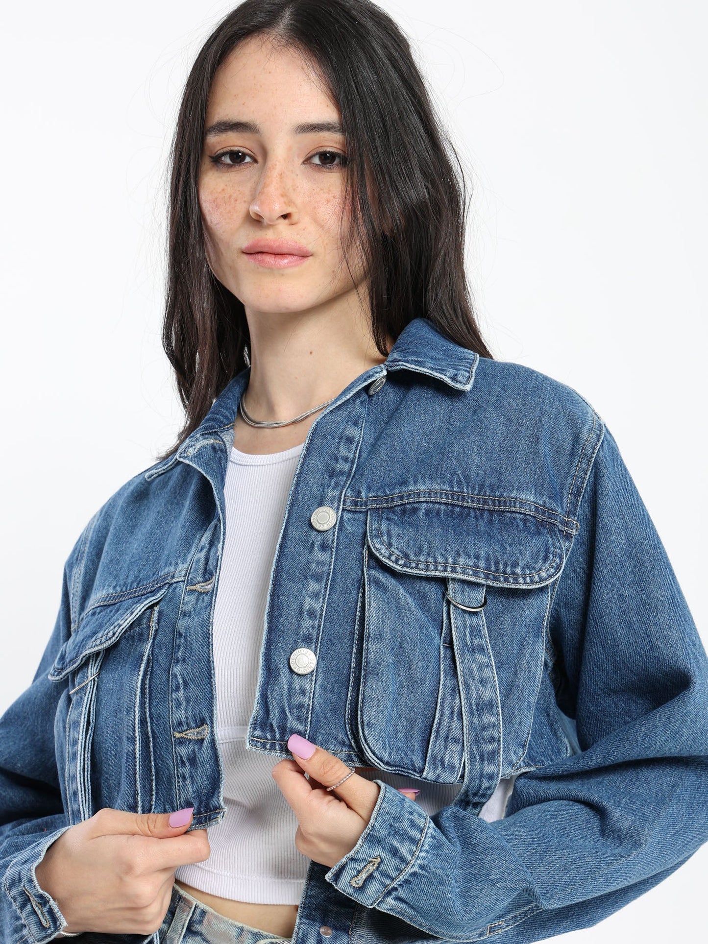 Denim Jacket - Cropped - With Pockets - Outlet