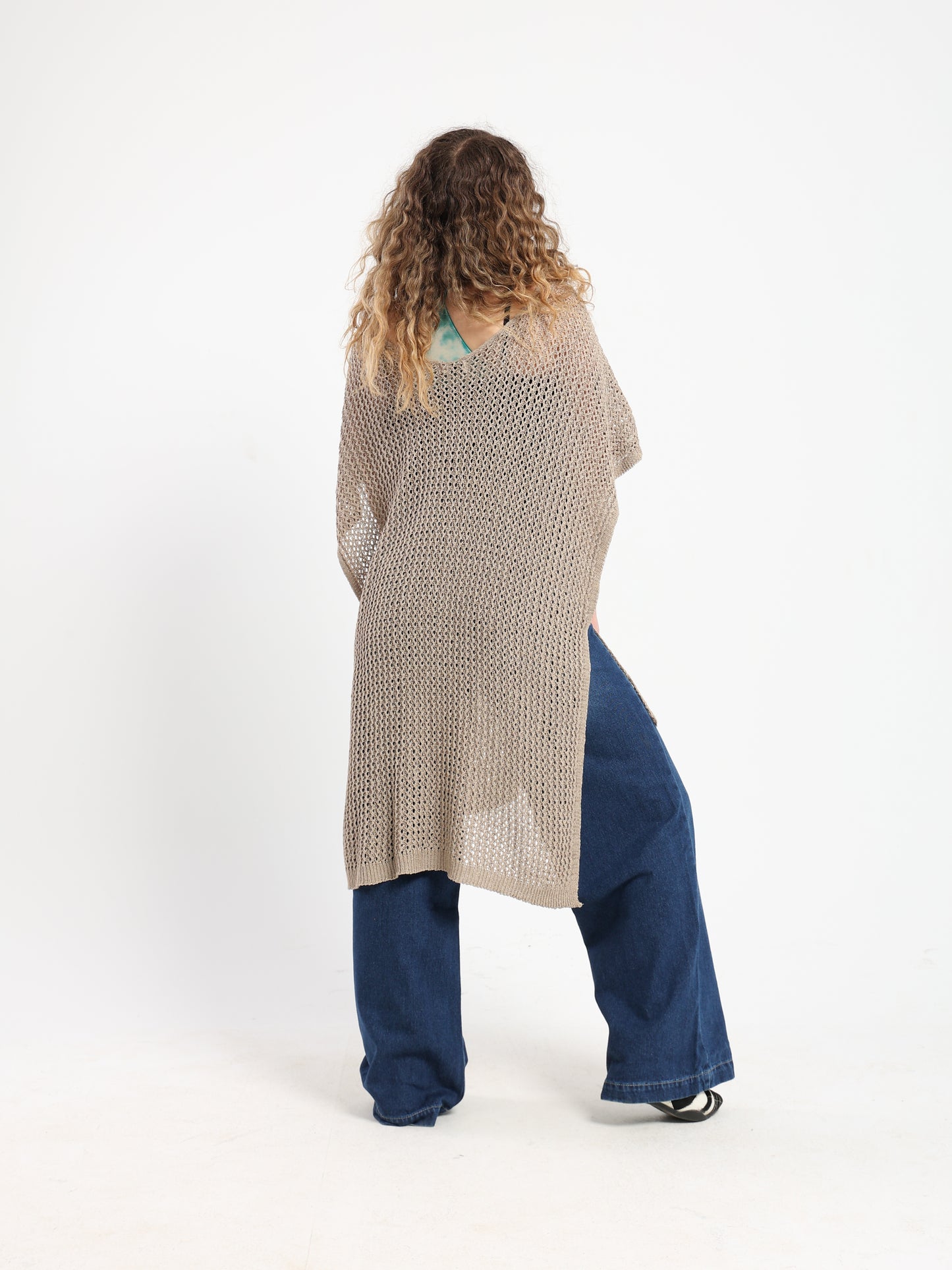 Tassel-Tie Knit Cover-Up with Side Slits - Outlet