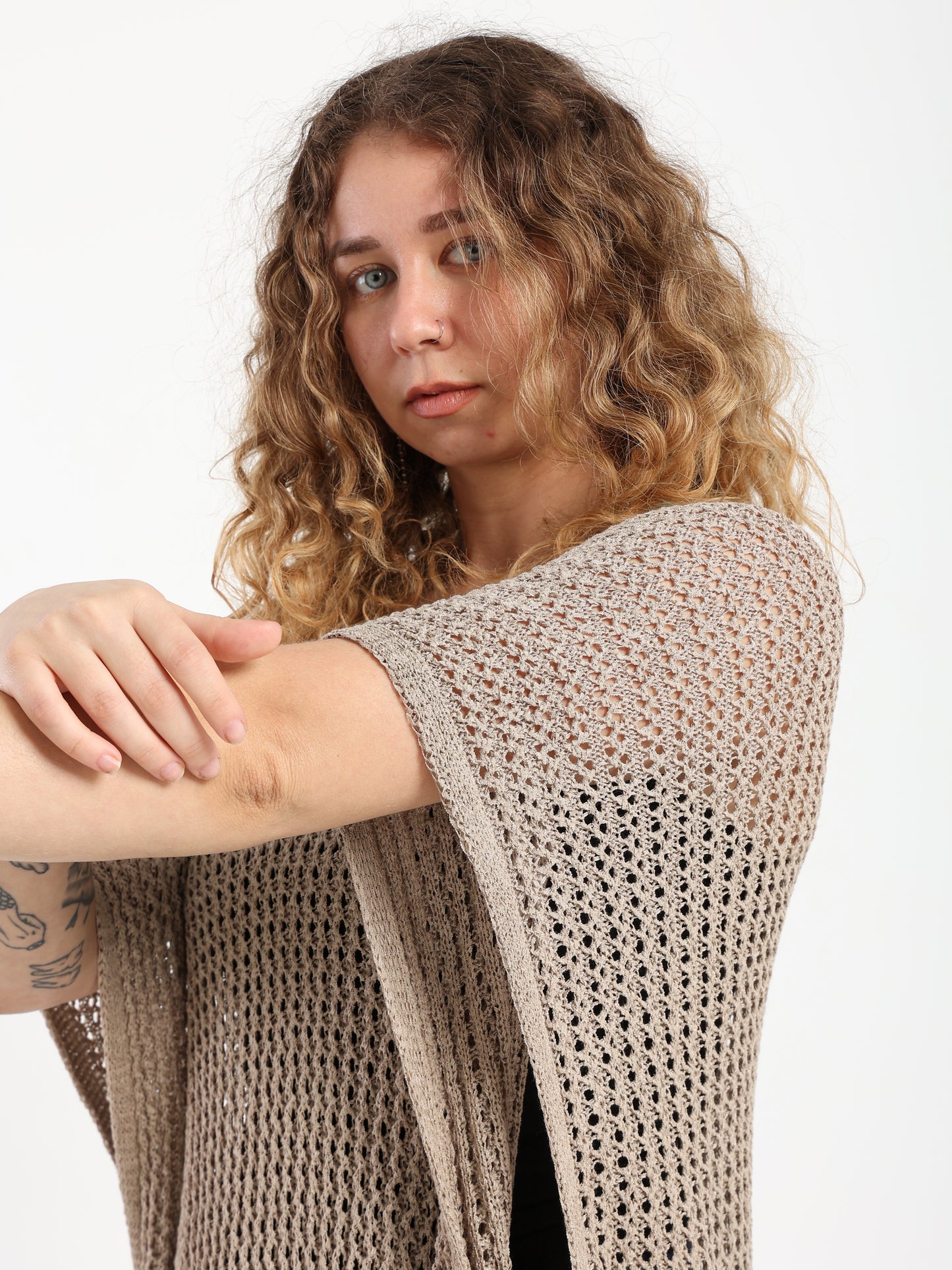 Tassel-Tie Knit Cover-Up with Side Slits - Outlet