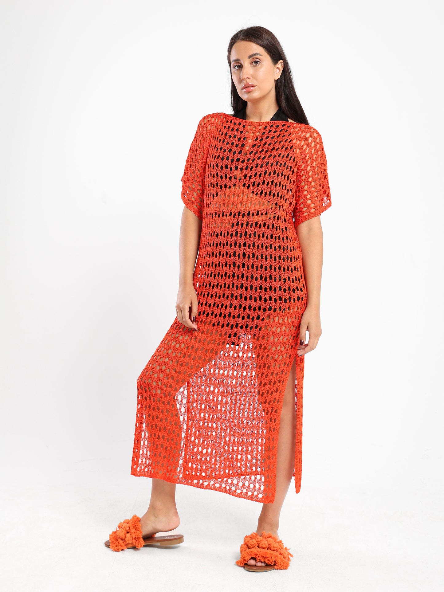 Loose Short Sleeve Tricot Dress - Outlet
