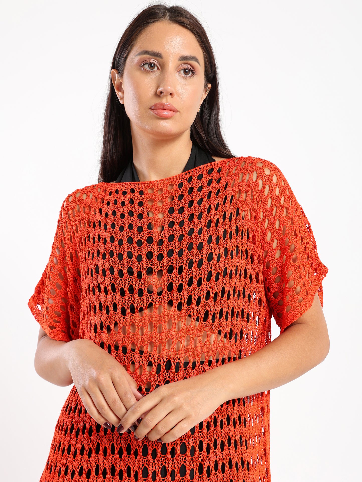 Loose Short Sleeve Tricot Dress - Outlet