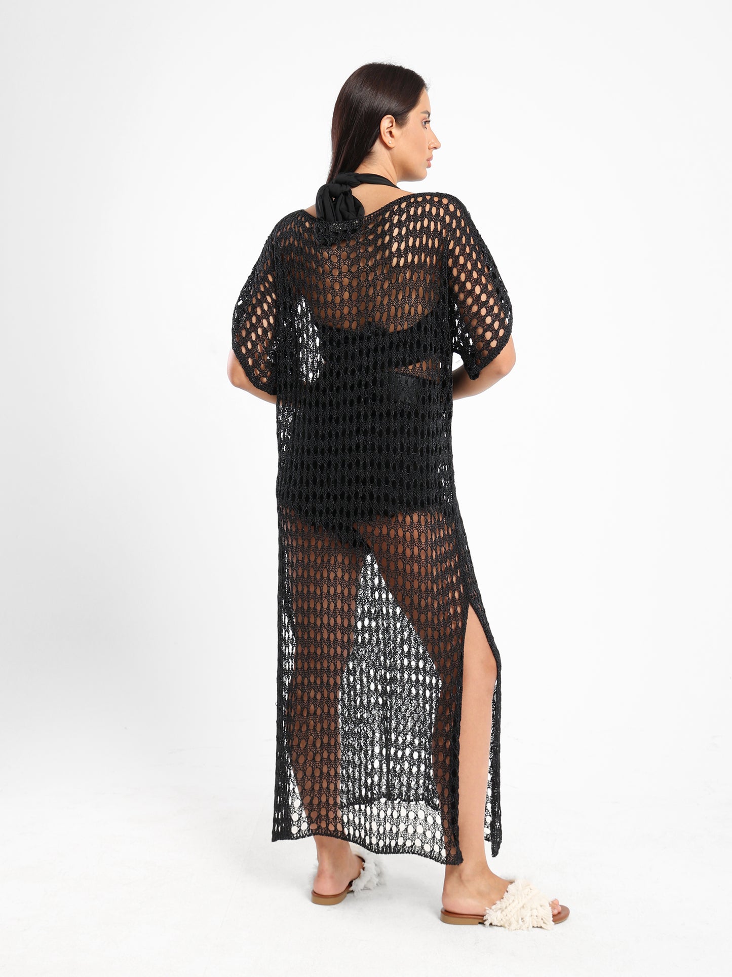 Loose Short Sleeve Tricot Dress - Outlet