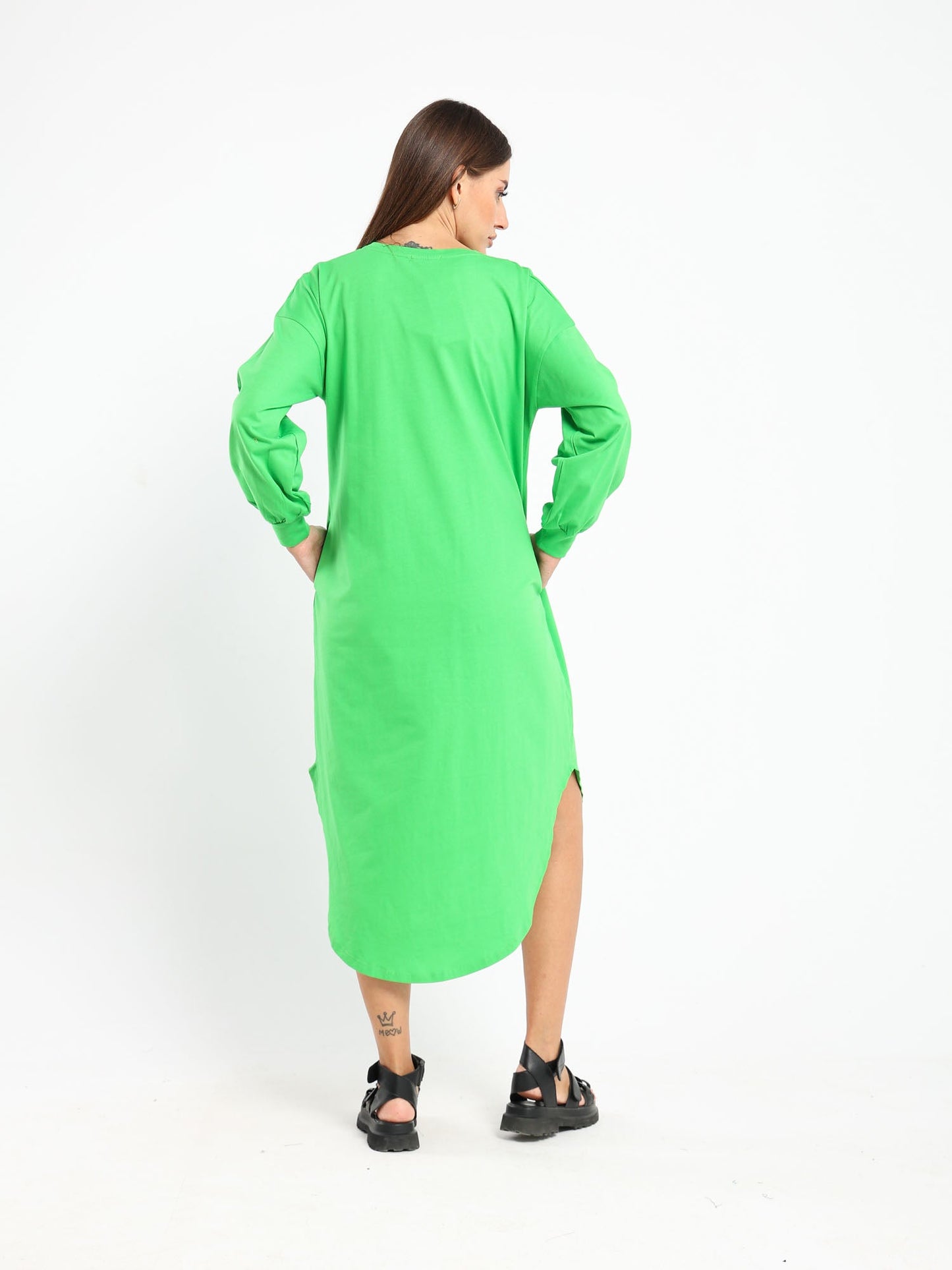 Dress - Long Sleeve - Round Hem - Outlet