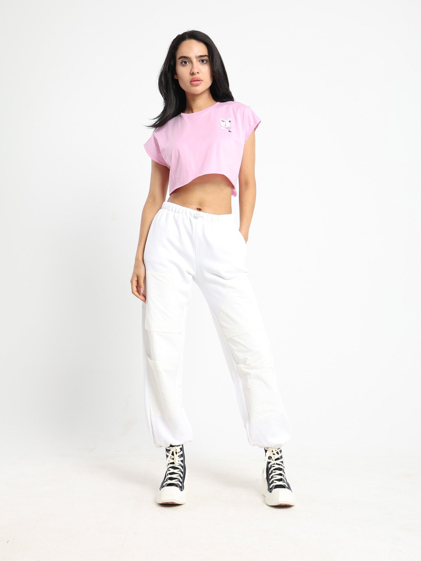 Drink Print Cropped T-shirt - Outlet