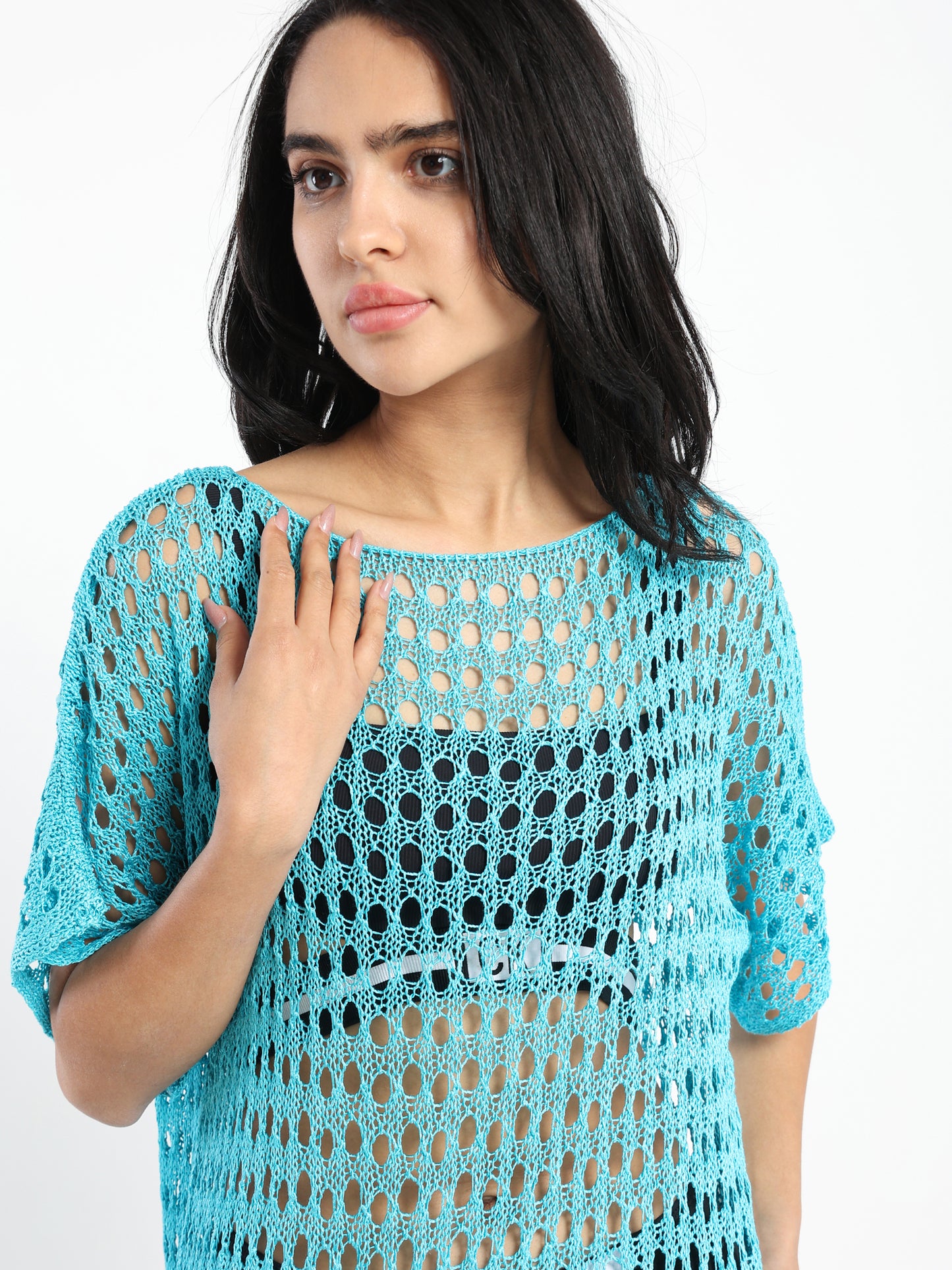 Loose Short Sleeve Tricot Dress - Outlet