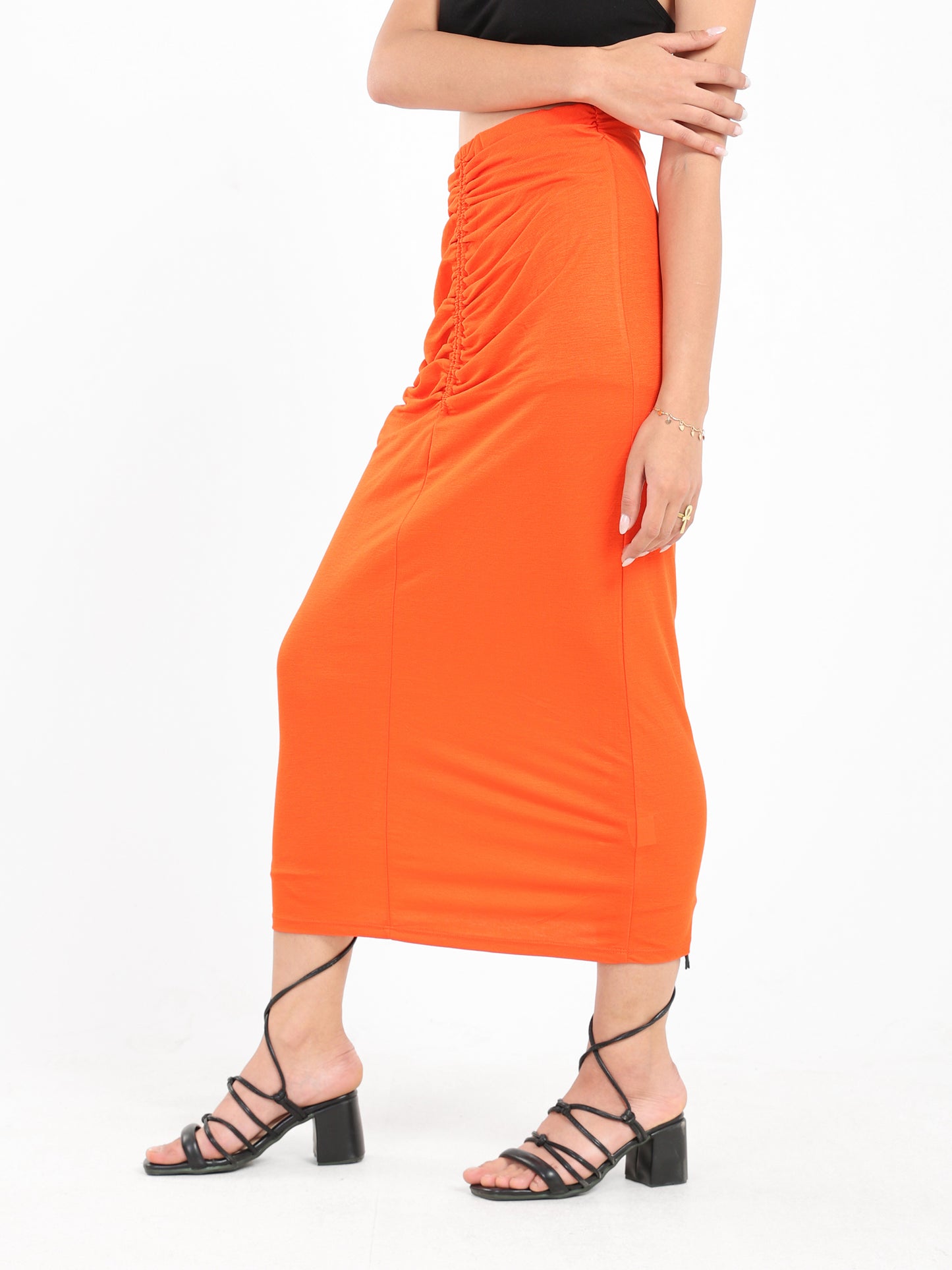 Front-Ruched Maxi Skirt - Outlet