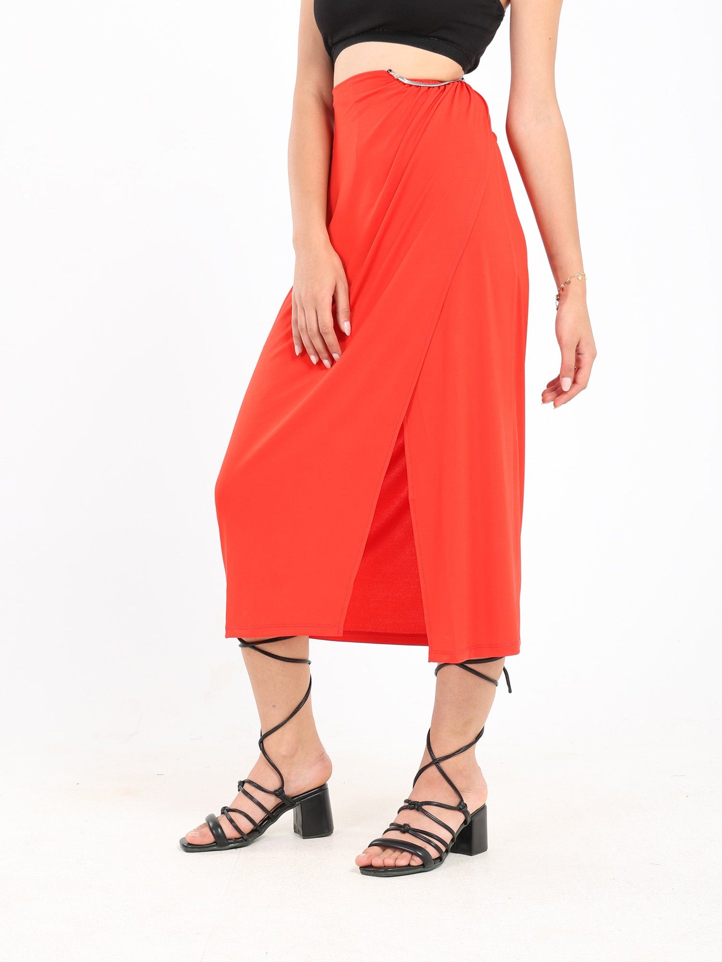 Wrap Around Skirt With Cutout - Outlet