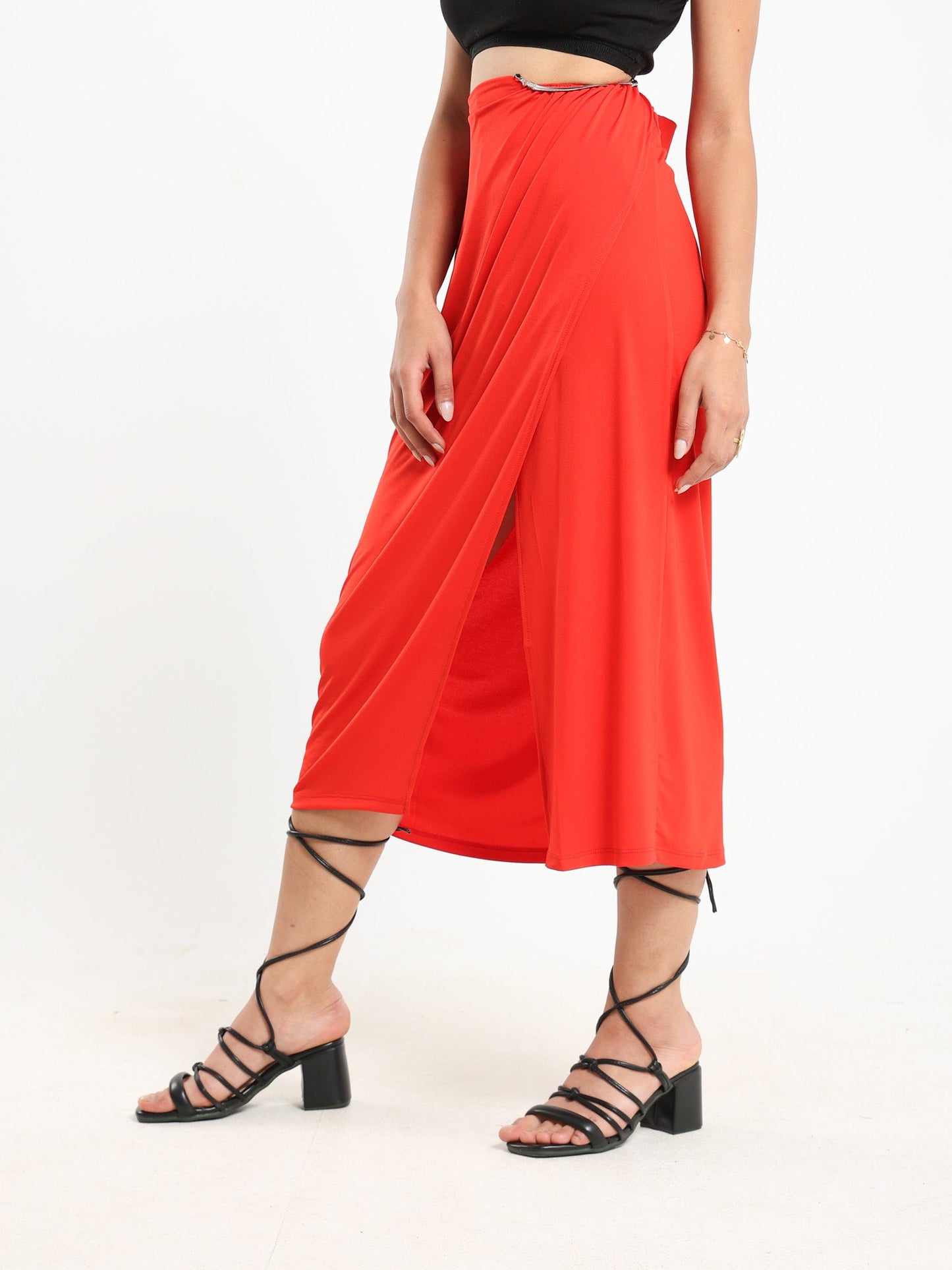 Wrap Around Skirt With Cutout - Outlet