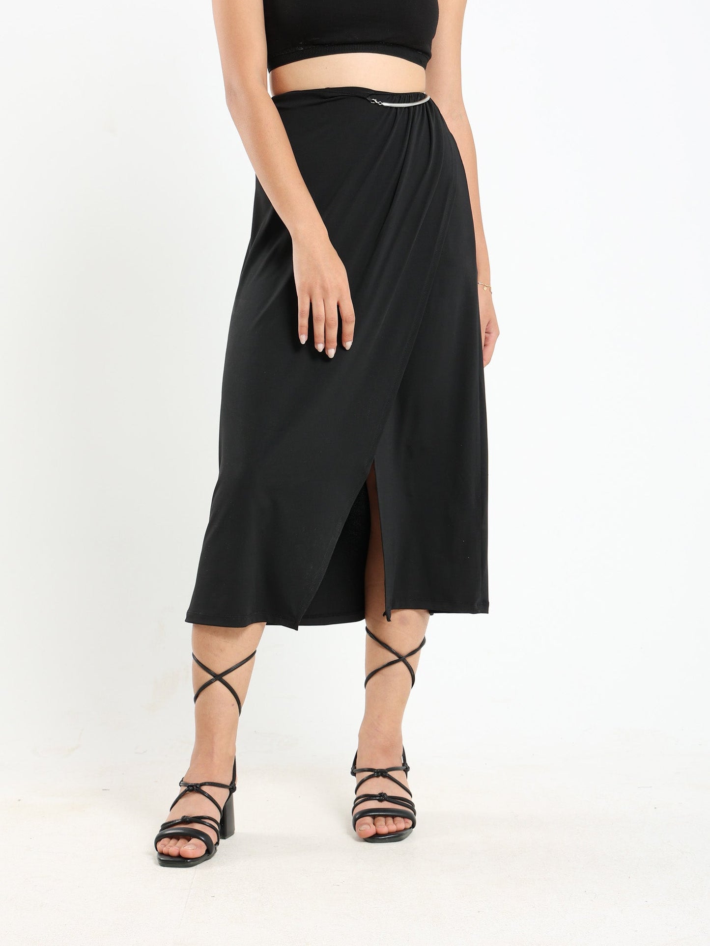 Wrap Around Skirt With Cutout - Outlet