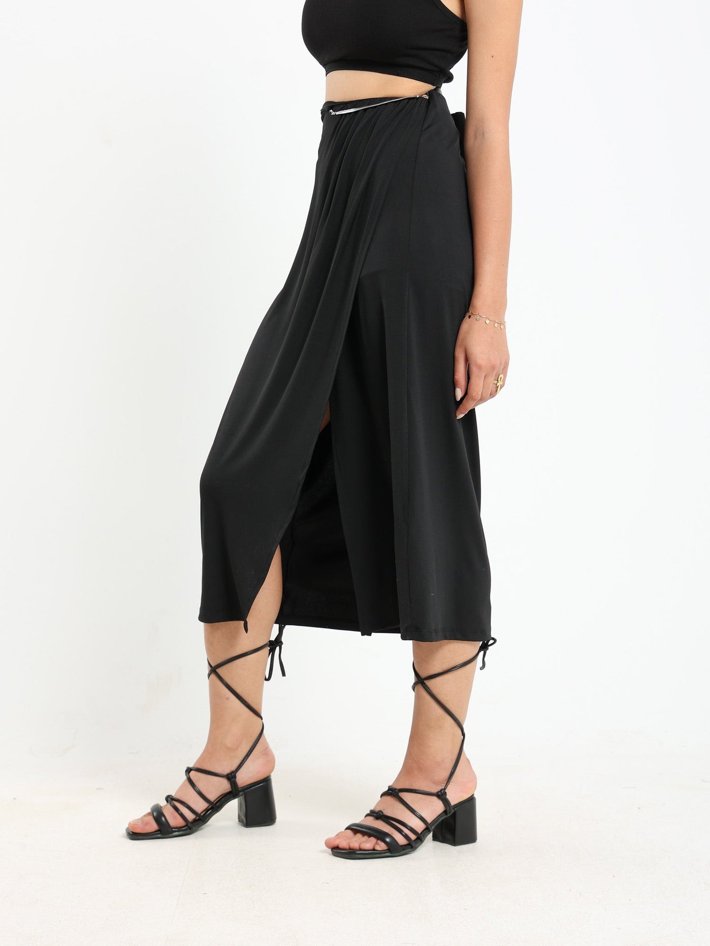 Wrap Around Skirt With Cutout - Outlet
