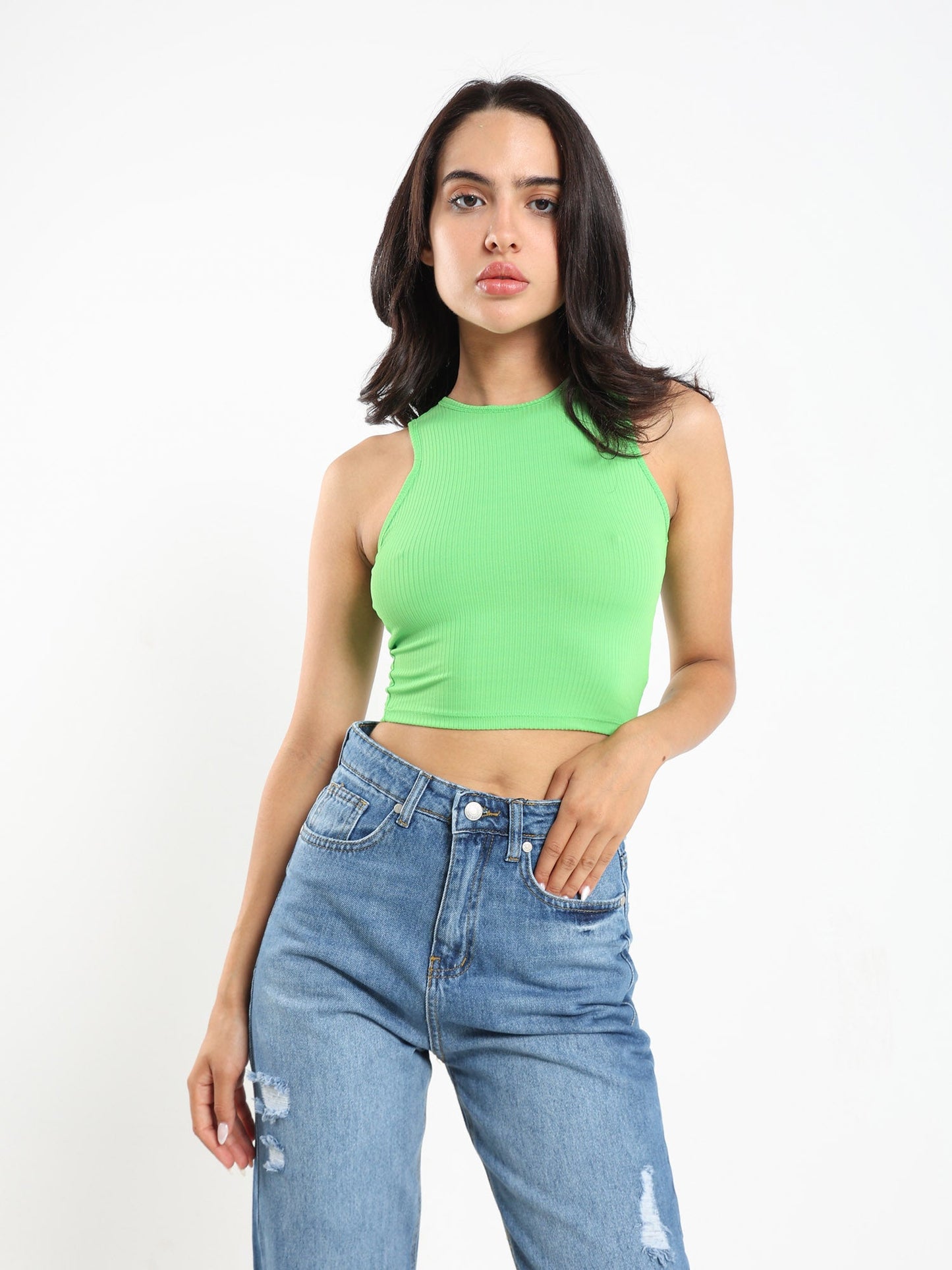 Cropped Halter Neck Top - Outlet
