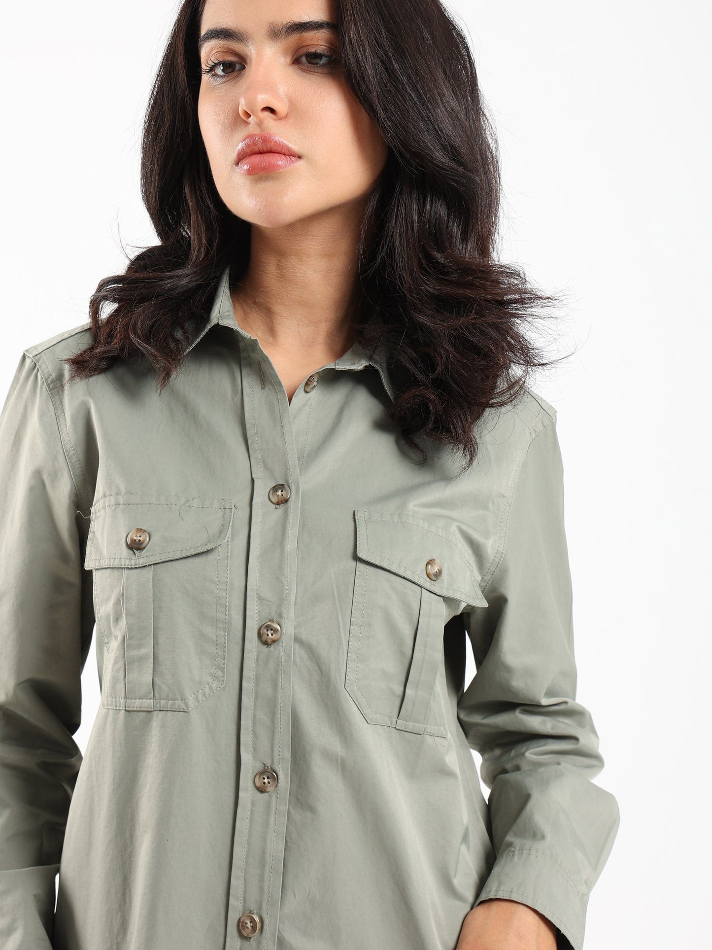 Dress Long Shirt Dress With Side Slit - Outlet