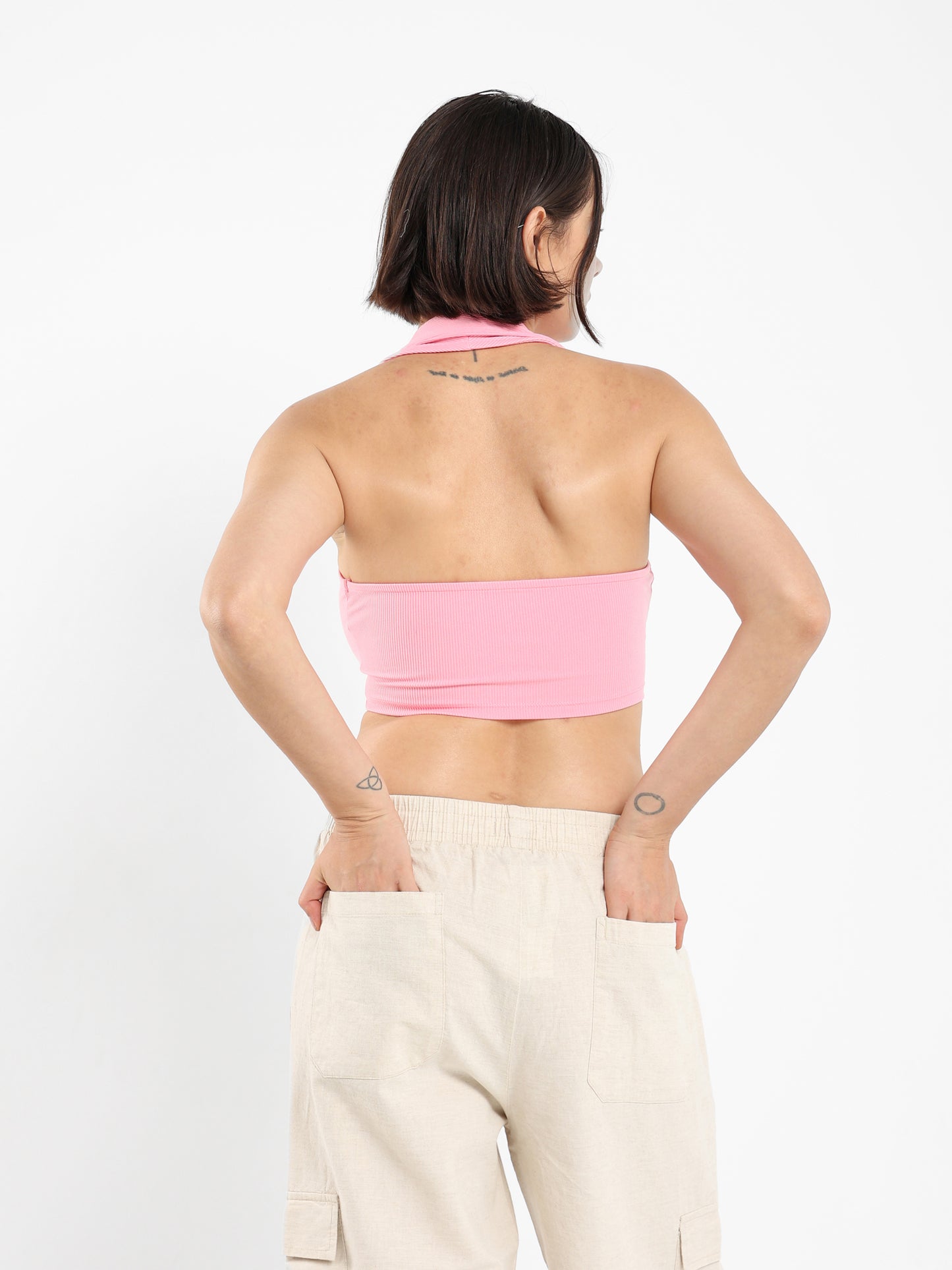Halter-Neck Cropped Polo - Outlet