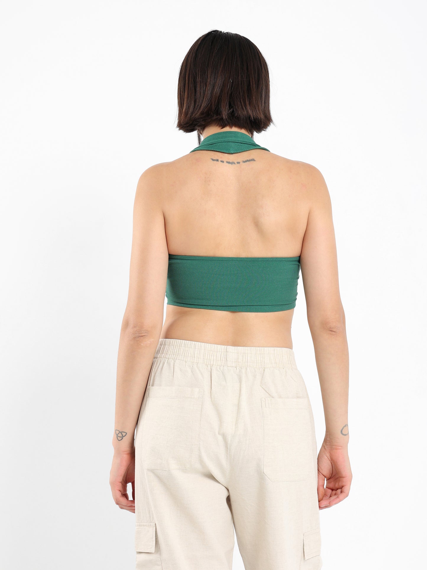 Halter-Neck Cropped Polo - Outlet