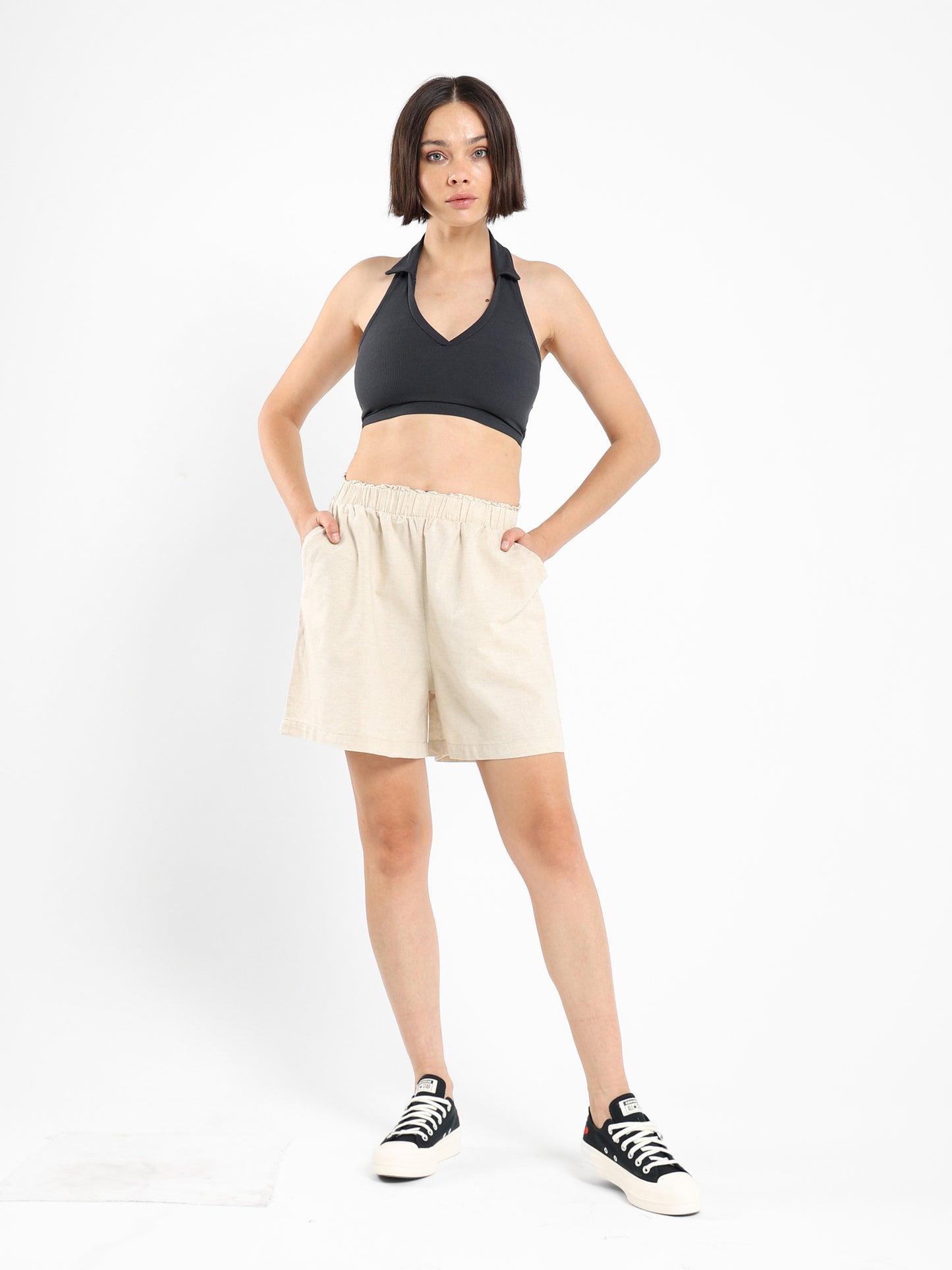Paper Bag Linen Shorts - Outlet