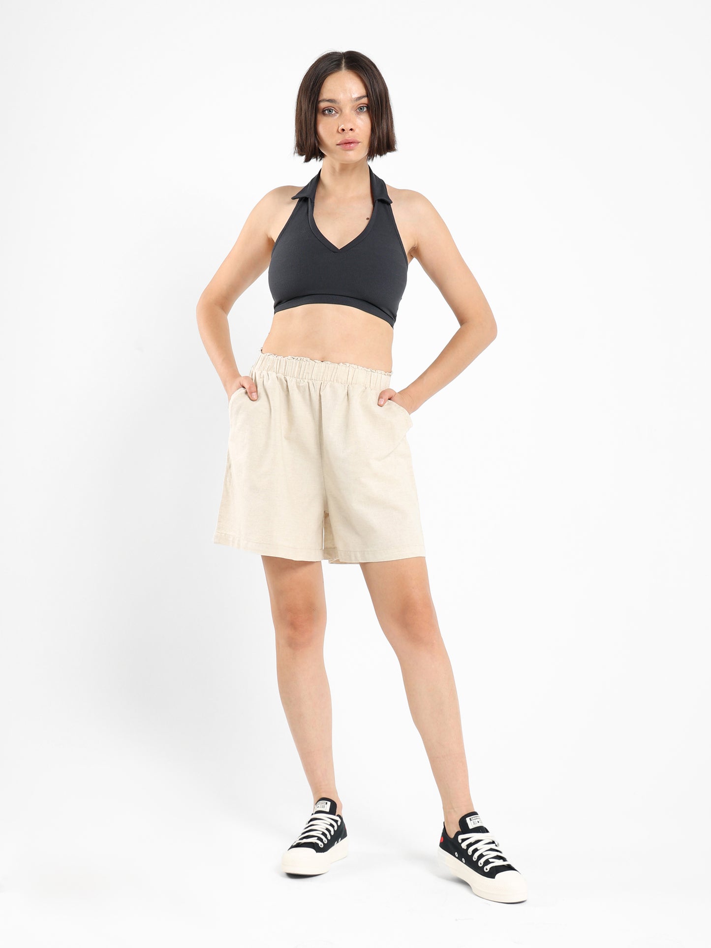Halter-Neck Cropped Polo - Outlet