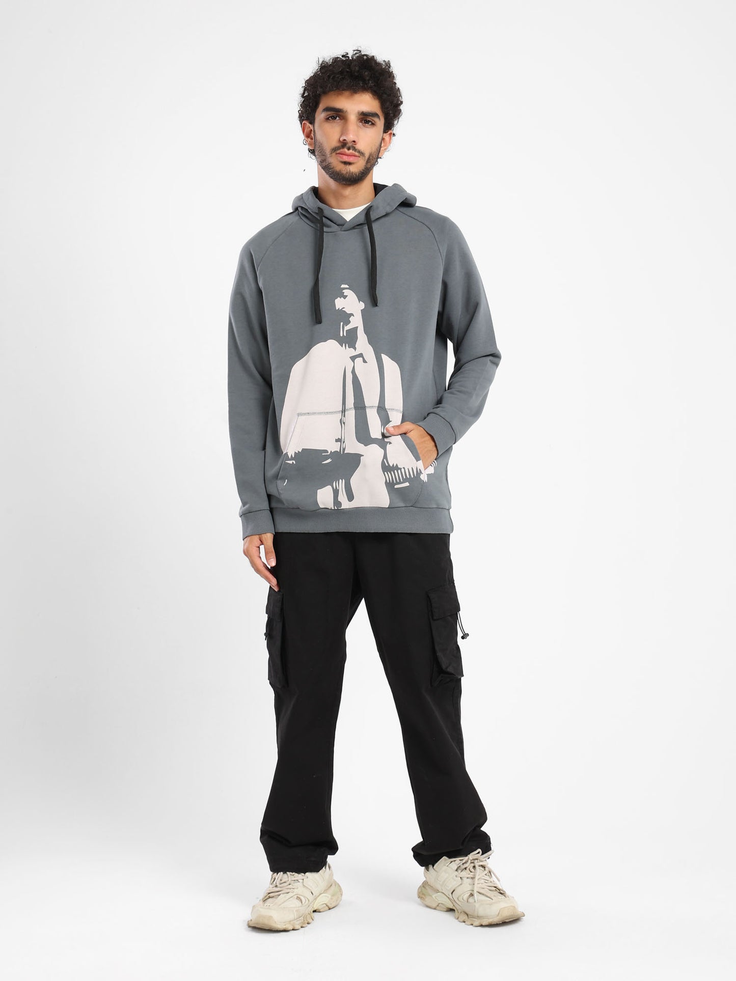 Oversized Hoodie with Place Print - Outlet