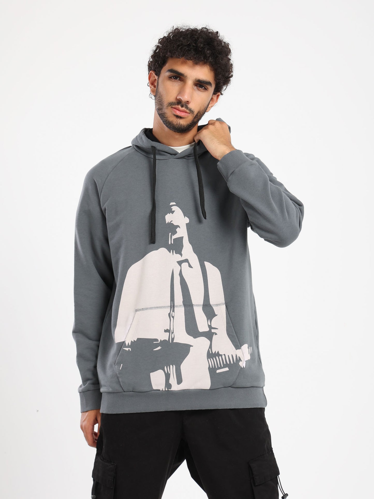 Oversized Hoodie with Place Print - Outlet