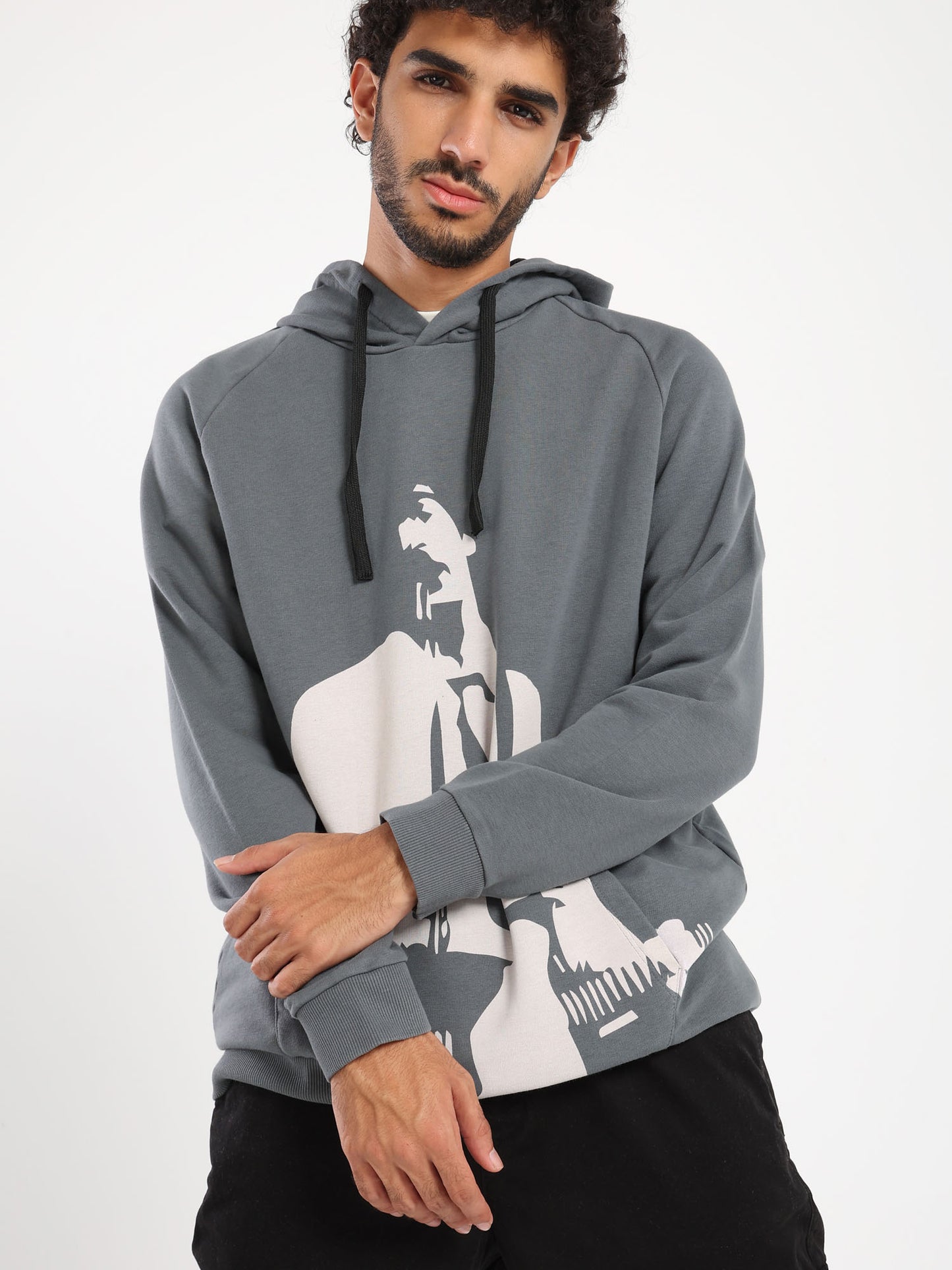 Oversized Hoodie with Place Print - Outlet