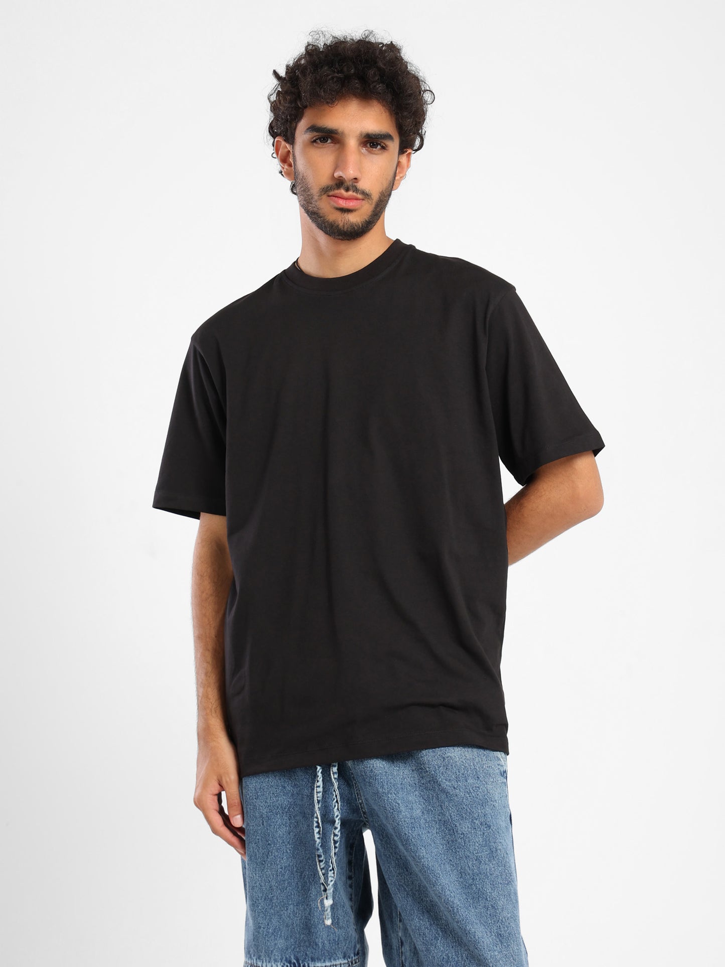 Oversized Solid Round Neck T-Shirt