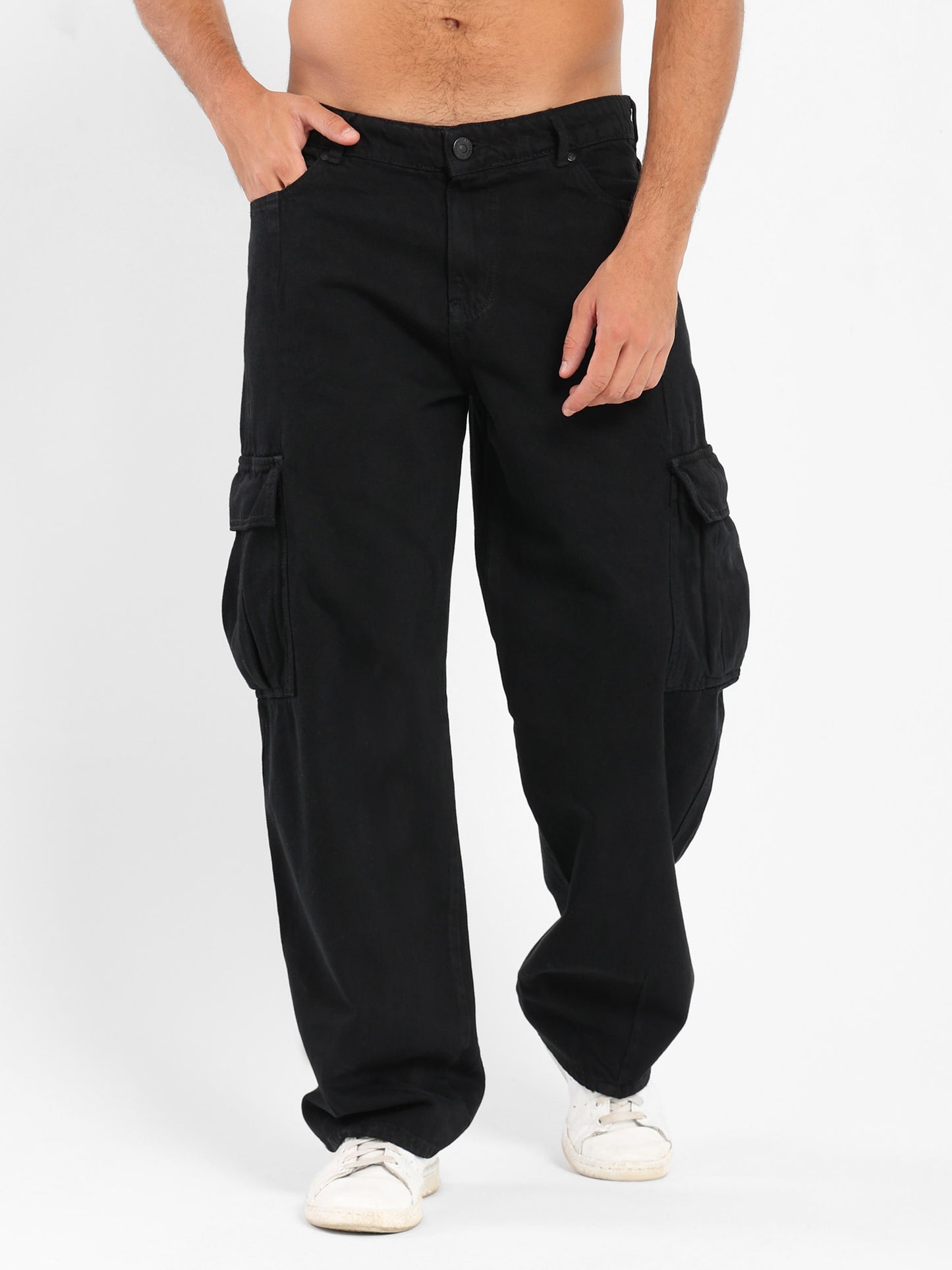 Baggy Jeans With Side Pocket - Outlet